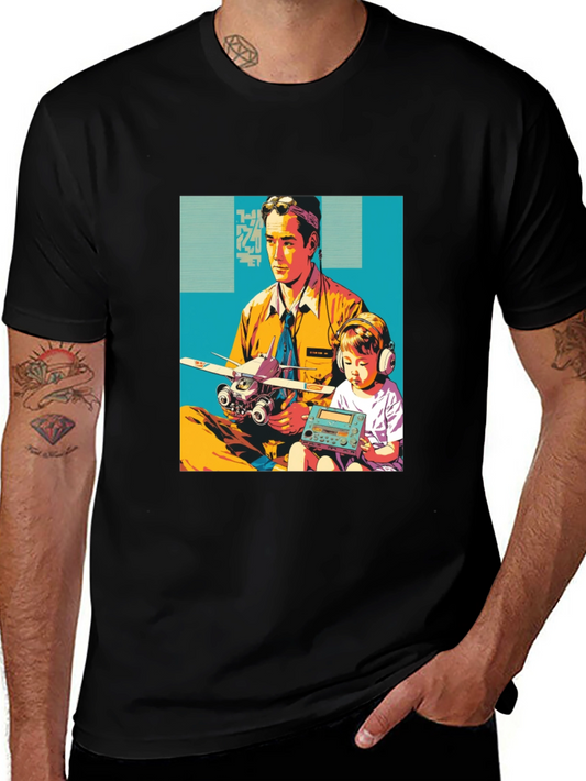 Retro Dad & Kid Graphic Tee - Fly High!