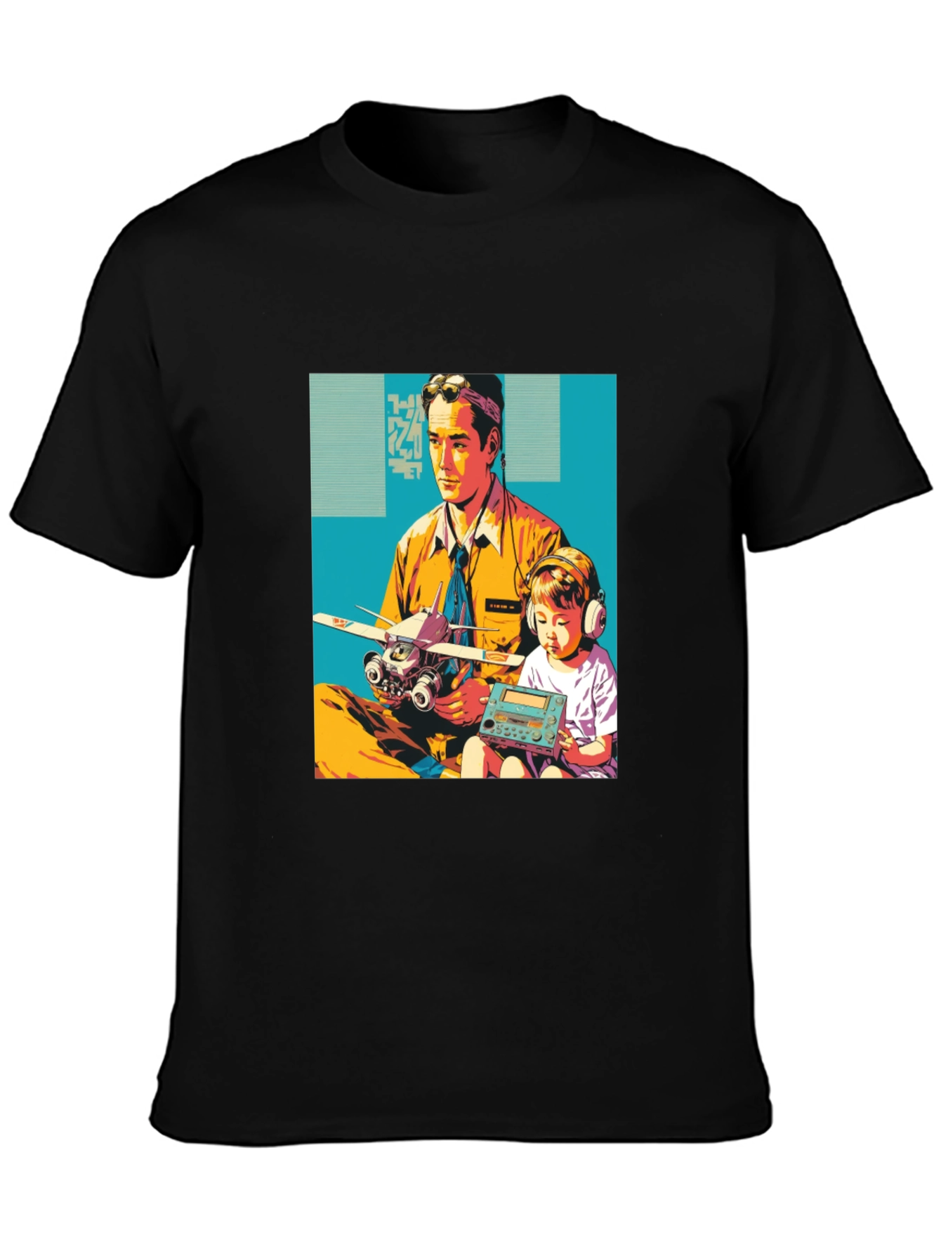 Retro Dad & Kid Graphic Tee - Fly High!
