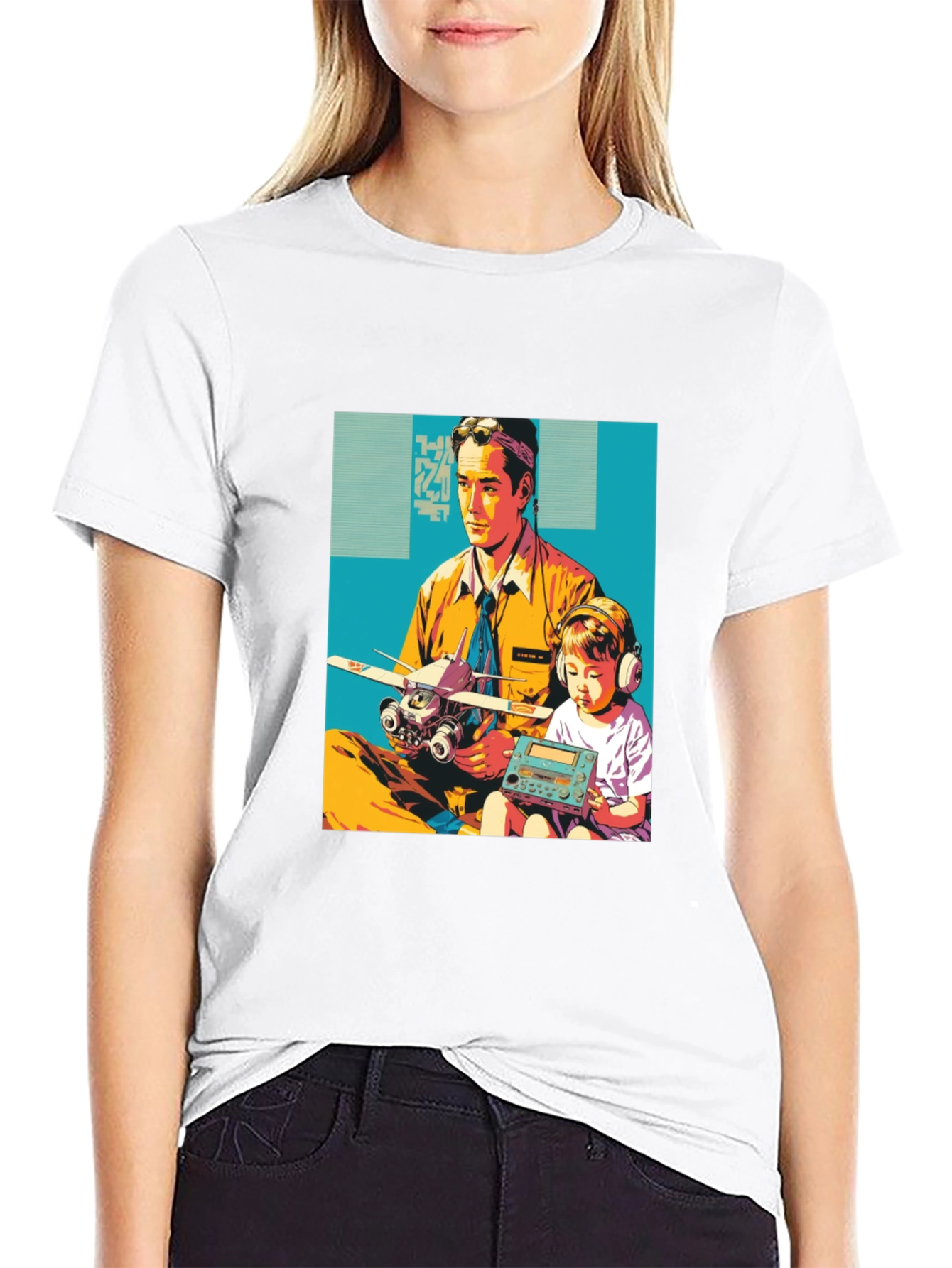 Retro Dad & Kid Graphic Tee - Fly High!