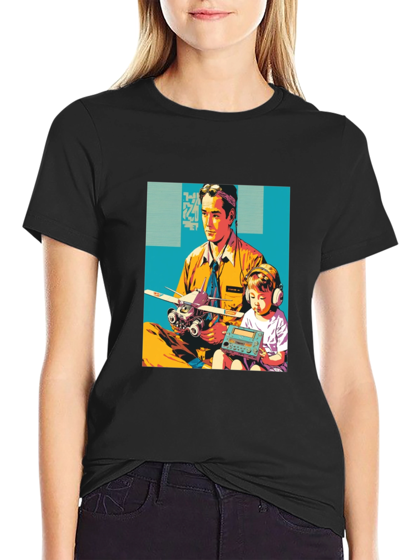 Retro Dad & Kid Graphic Tee - Fly High!