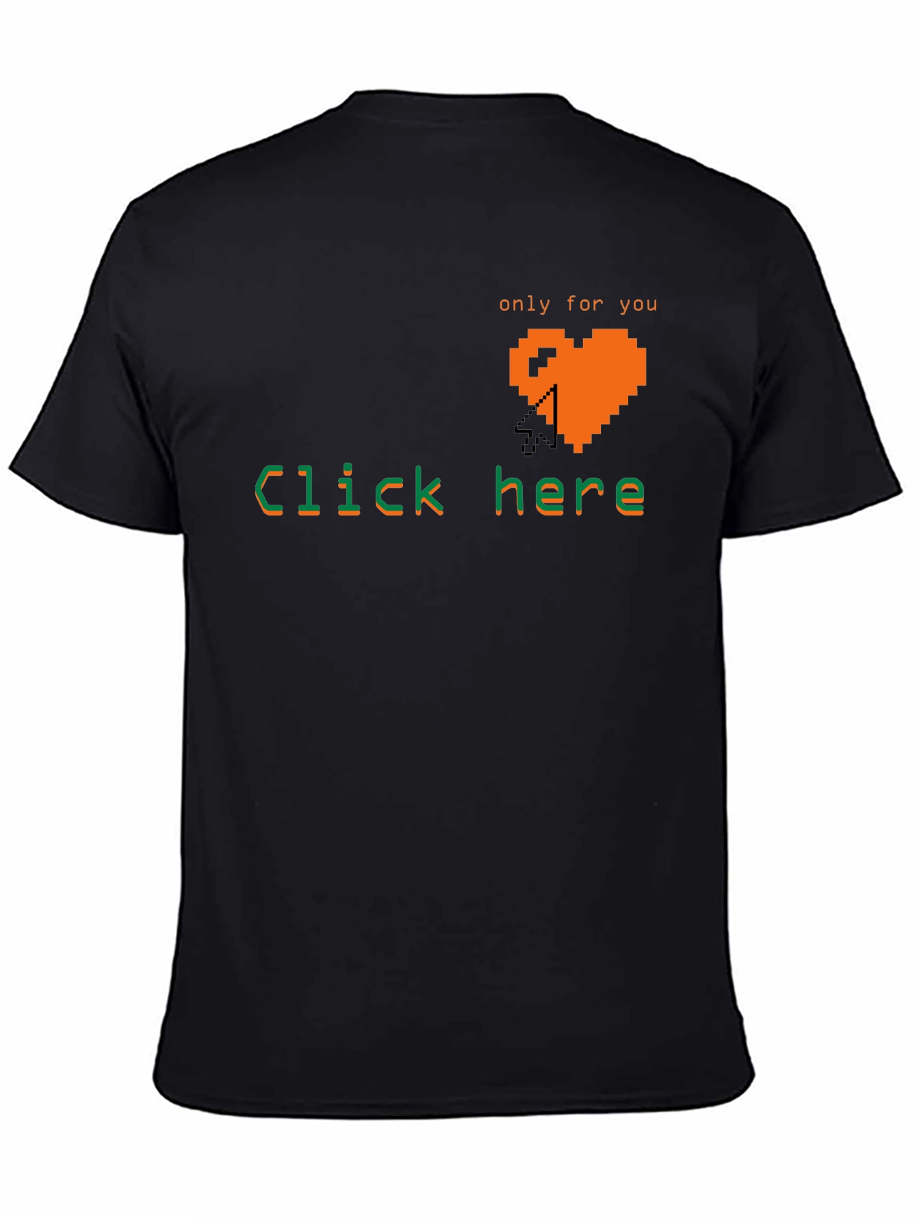 Pixel Heart Click Here Tee - Gamer Style Shirt