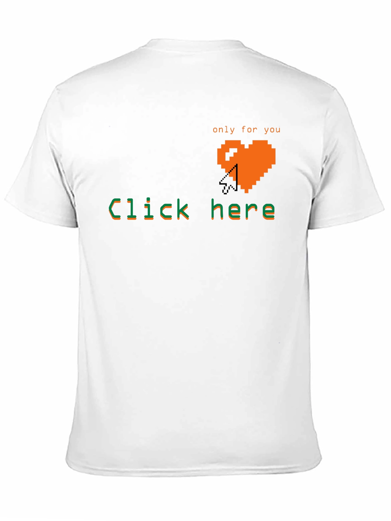 Pixel Heart Click Here Tee - Gamer Style Shirt