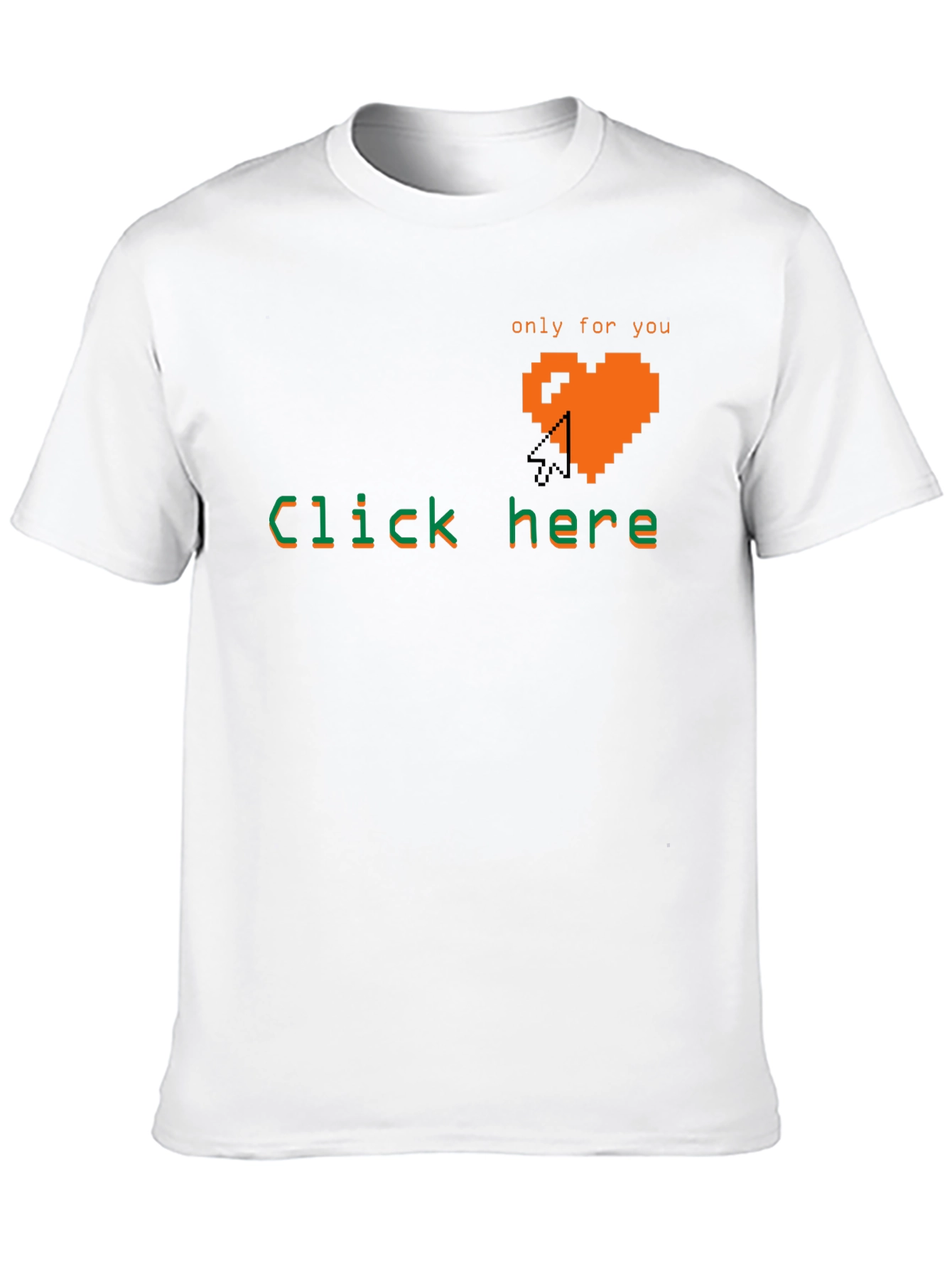 Pixel Heart Click Here Tee - Gamer Style Shirt