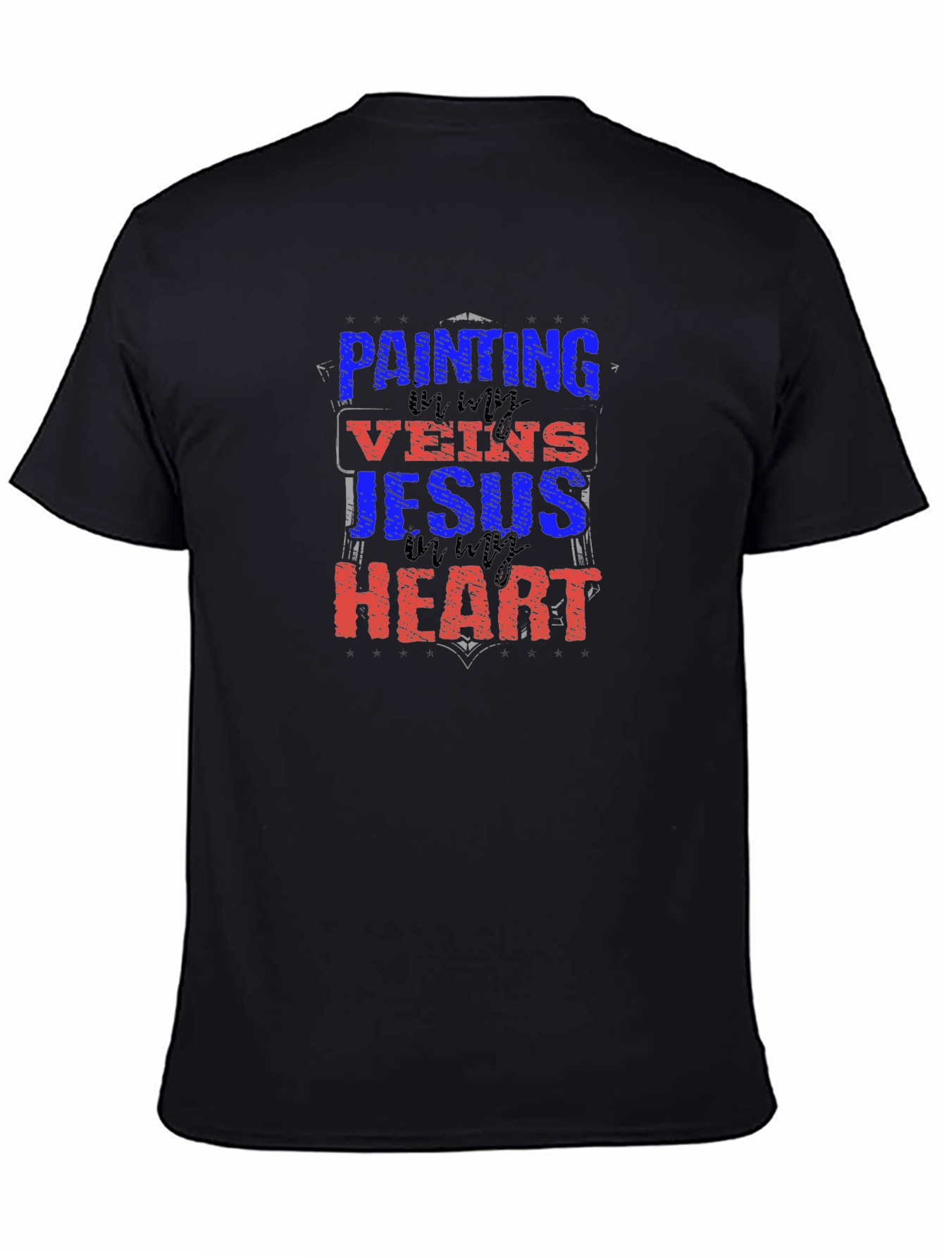 Painting Jesus in My Heart Graphic Tee - Black
