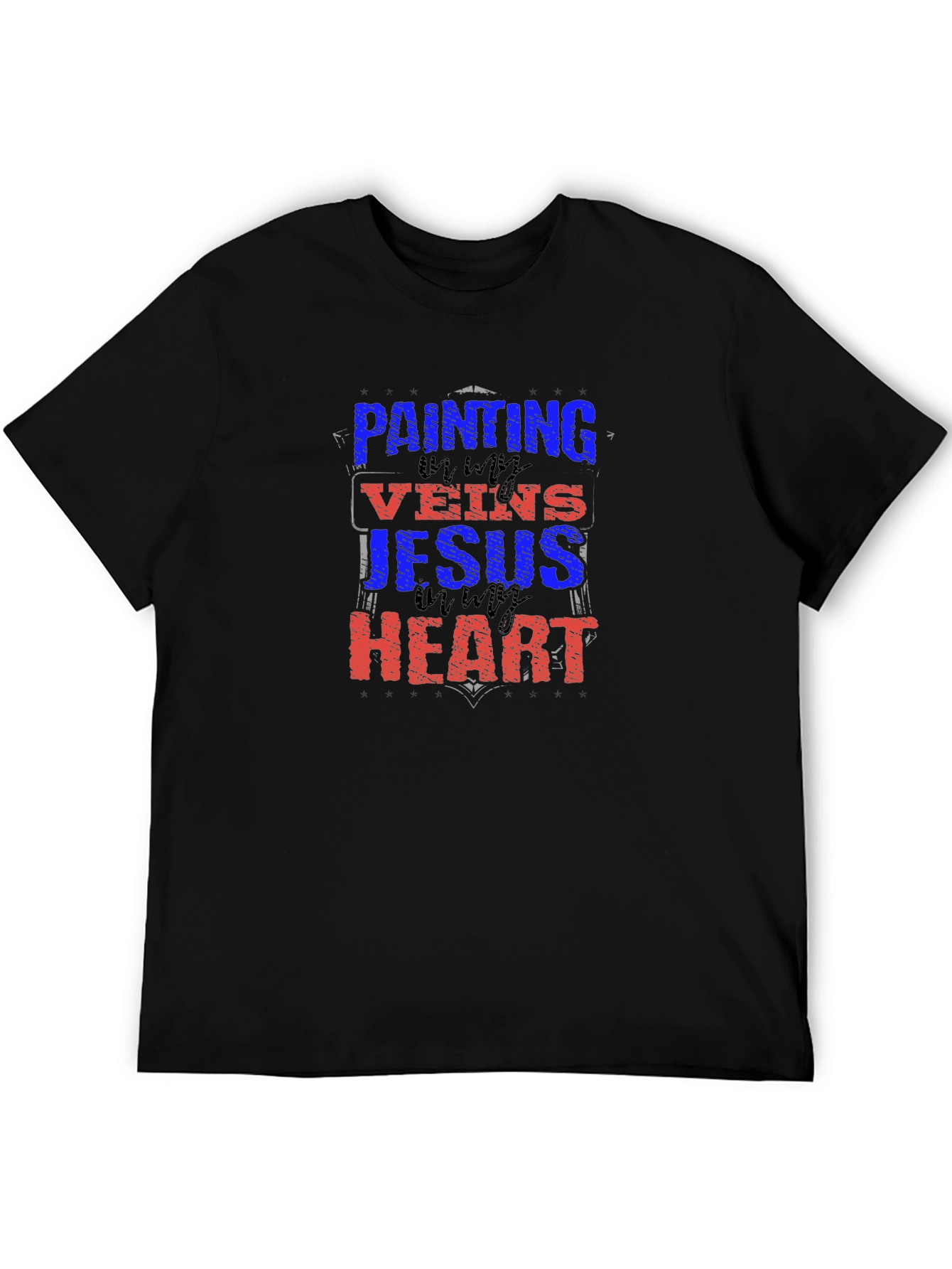 Painting Jesus in My Heart Graphic Tee - Black