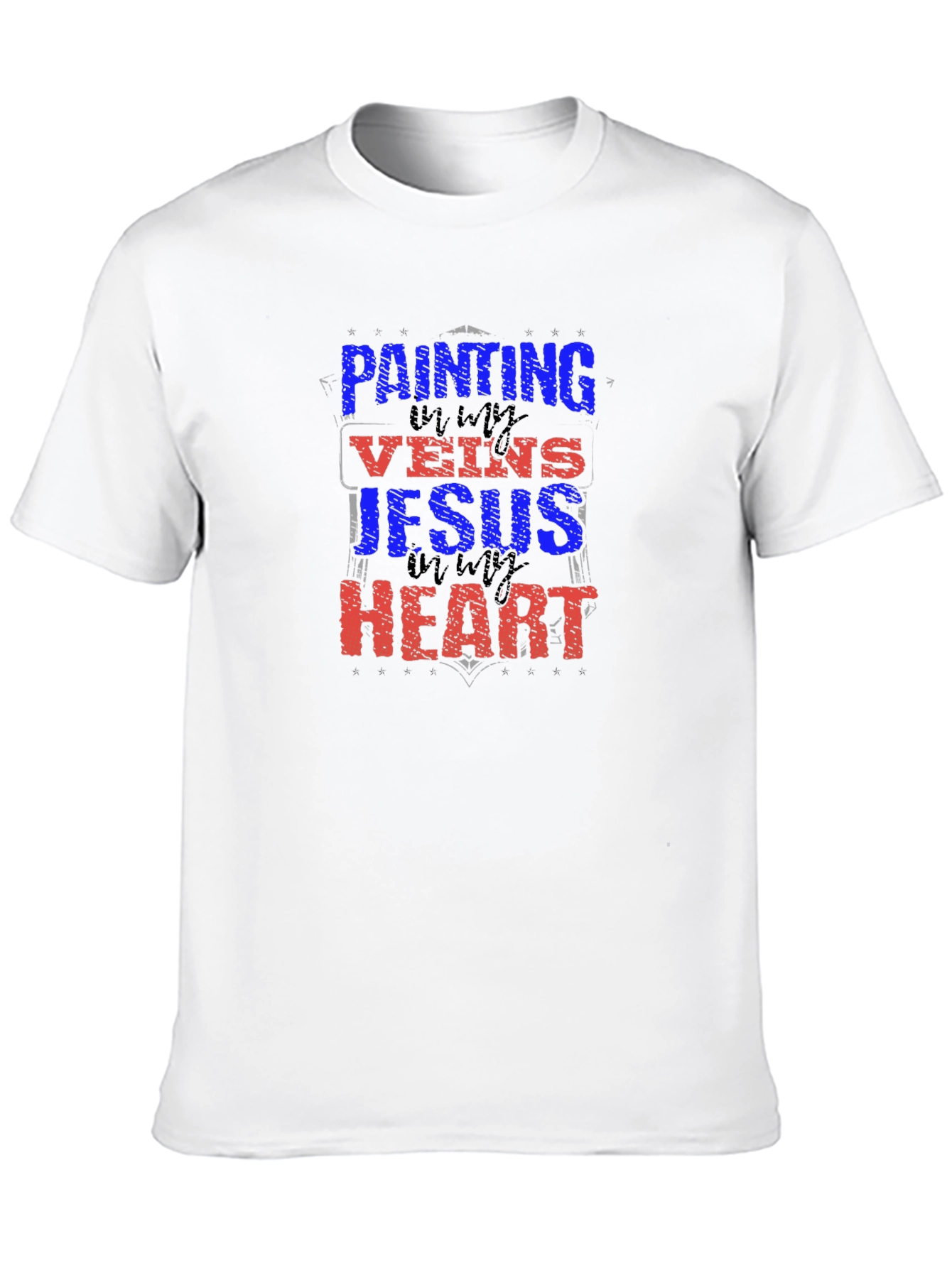 Painting Jesus in My Heart Graphic Tee - Black