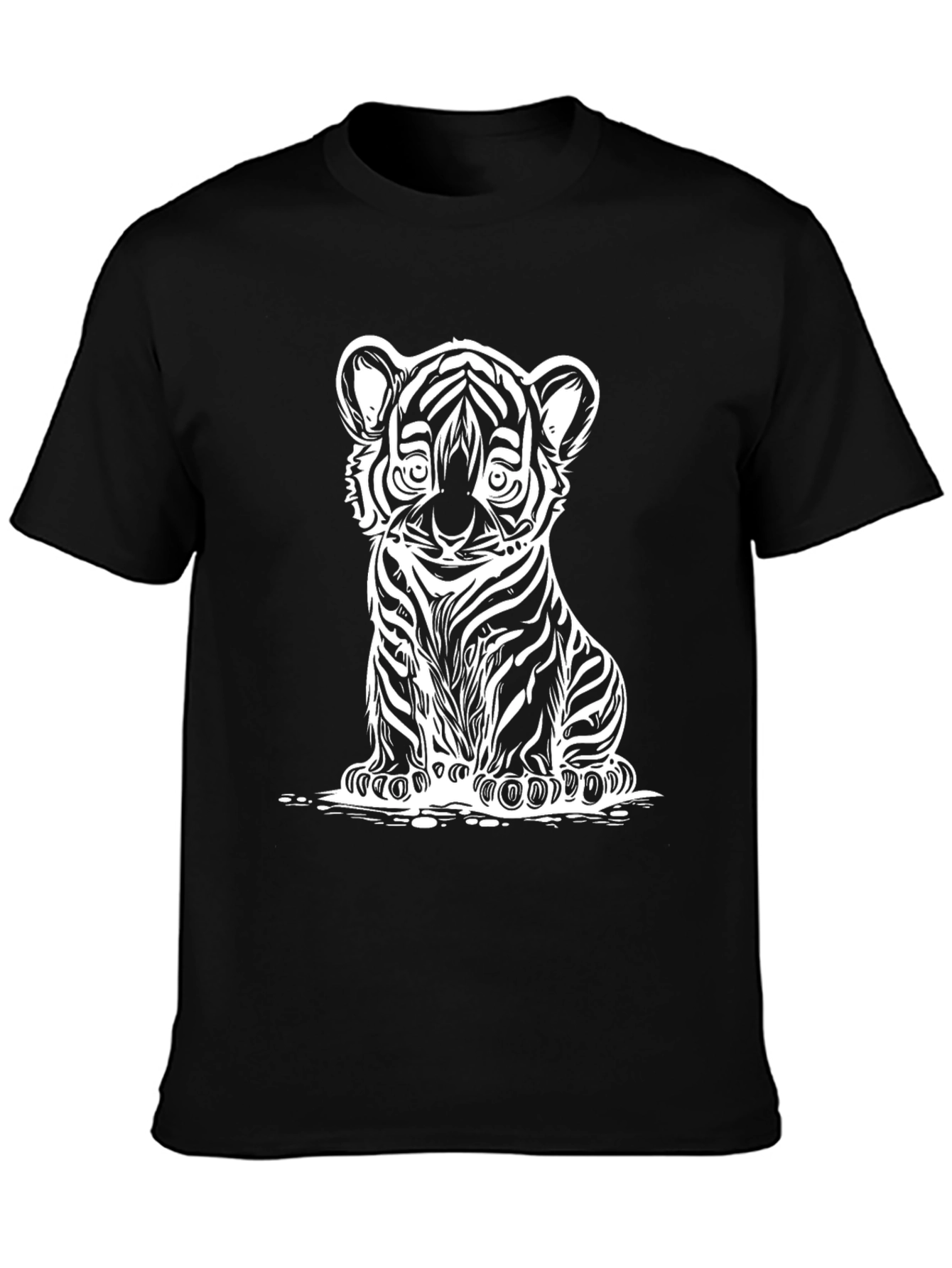 Tiger Cub Graphic T-Shirt - Black Cotton Blend