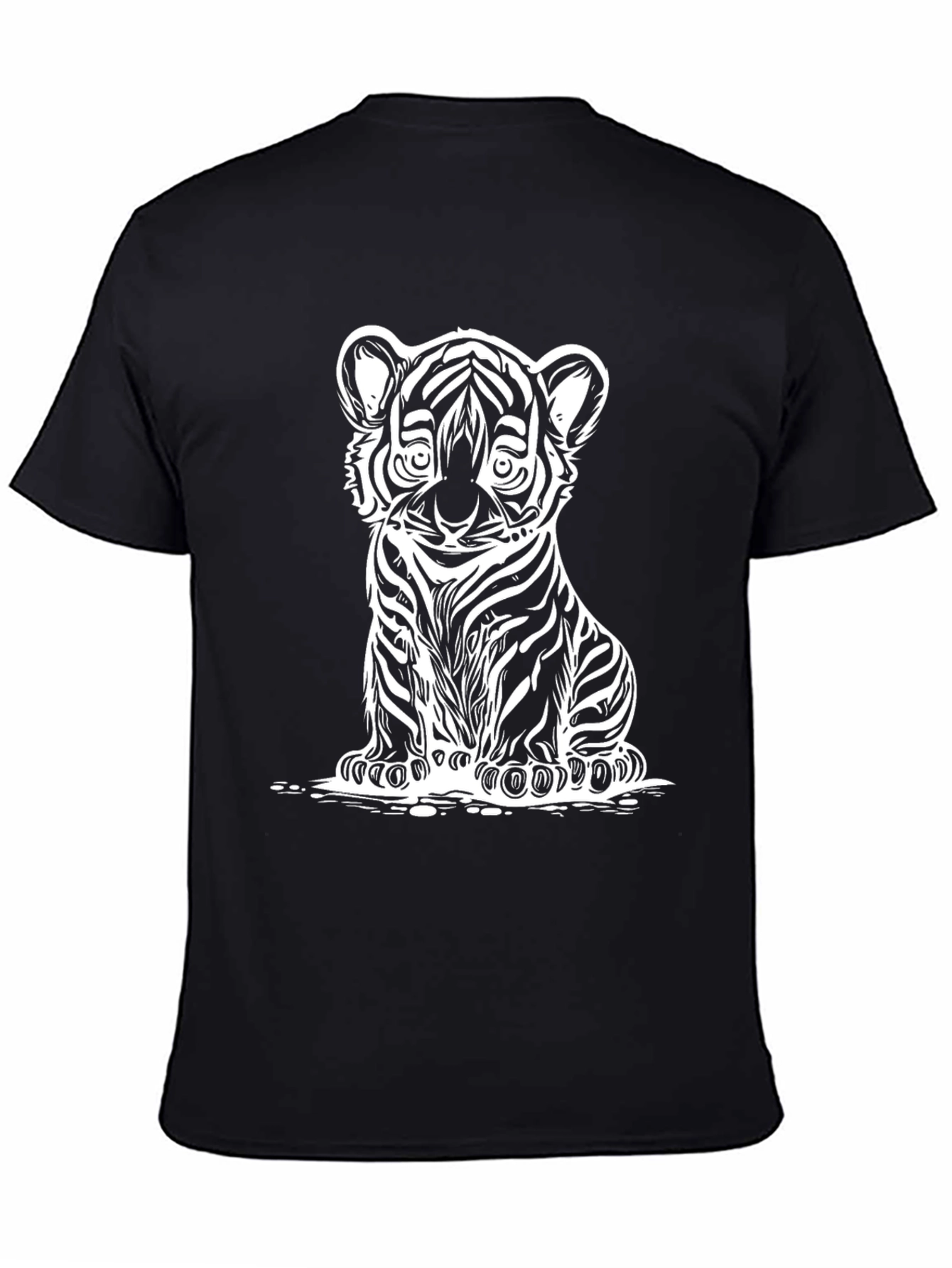 Tiger Cub Graphic T-Shirt - Black Cotton Blend