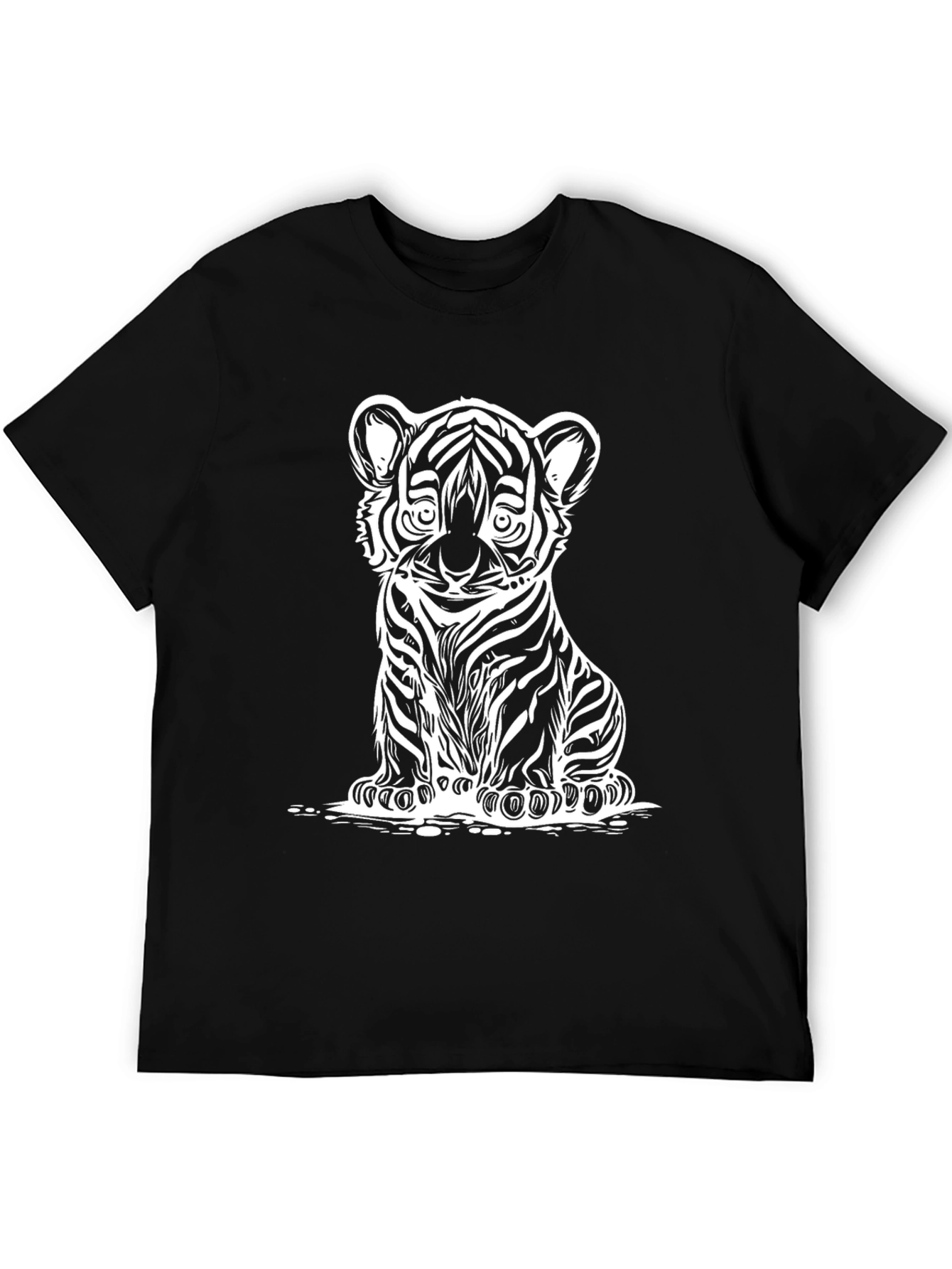 Tiger Cub Graphic T-Shirt - Black Cotton Blend