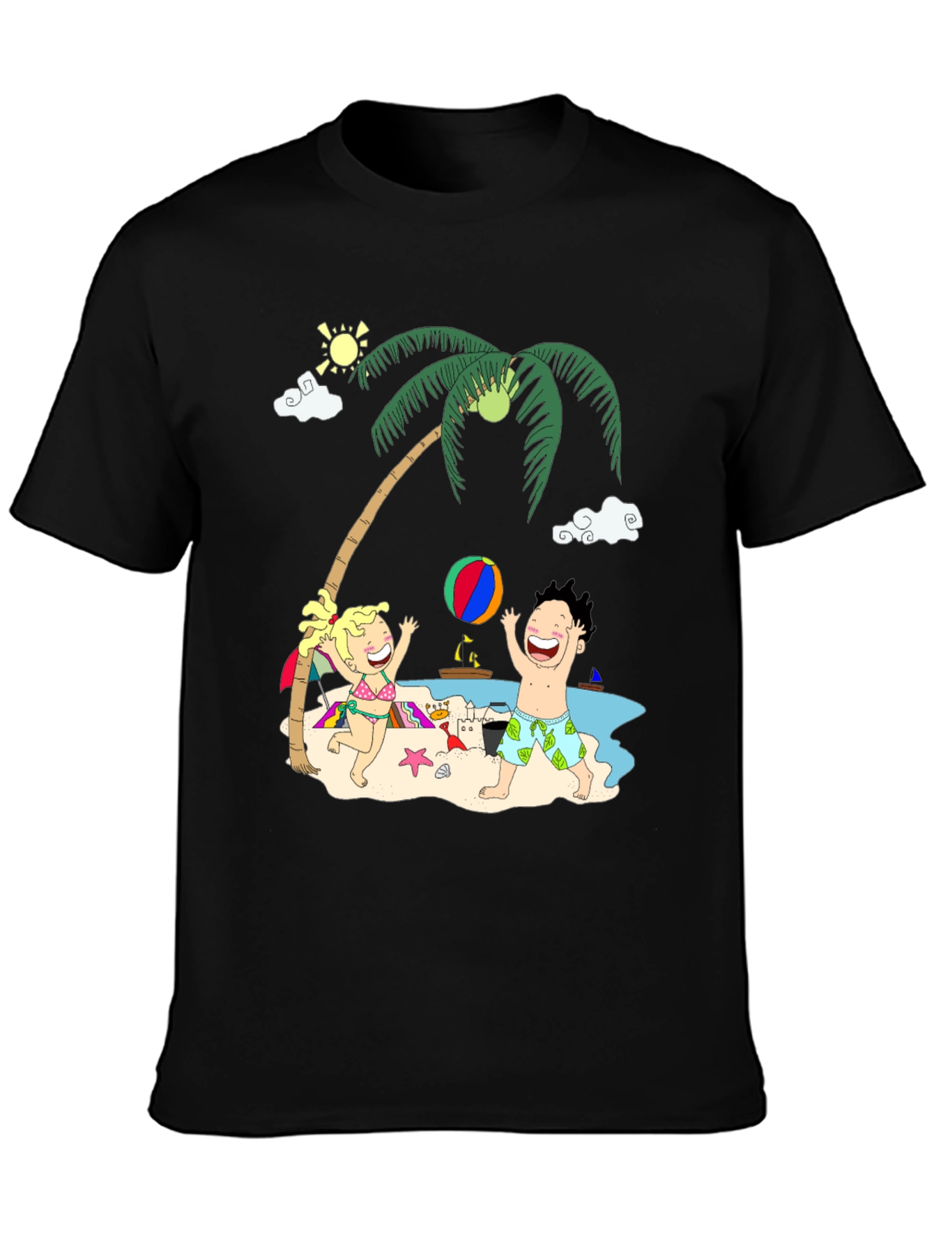 Fun Beach Cartoon Graphic Tee