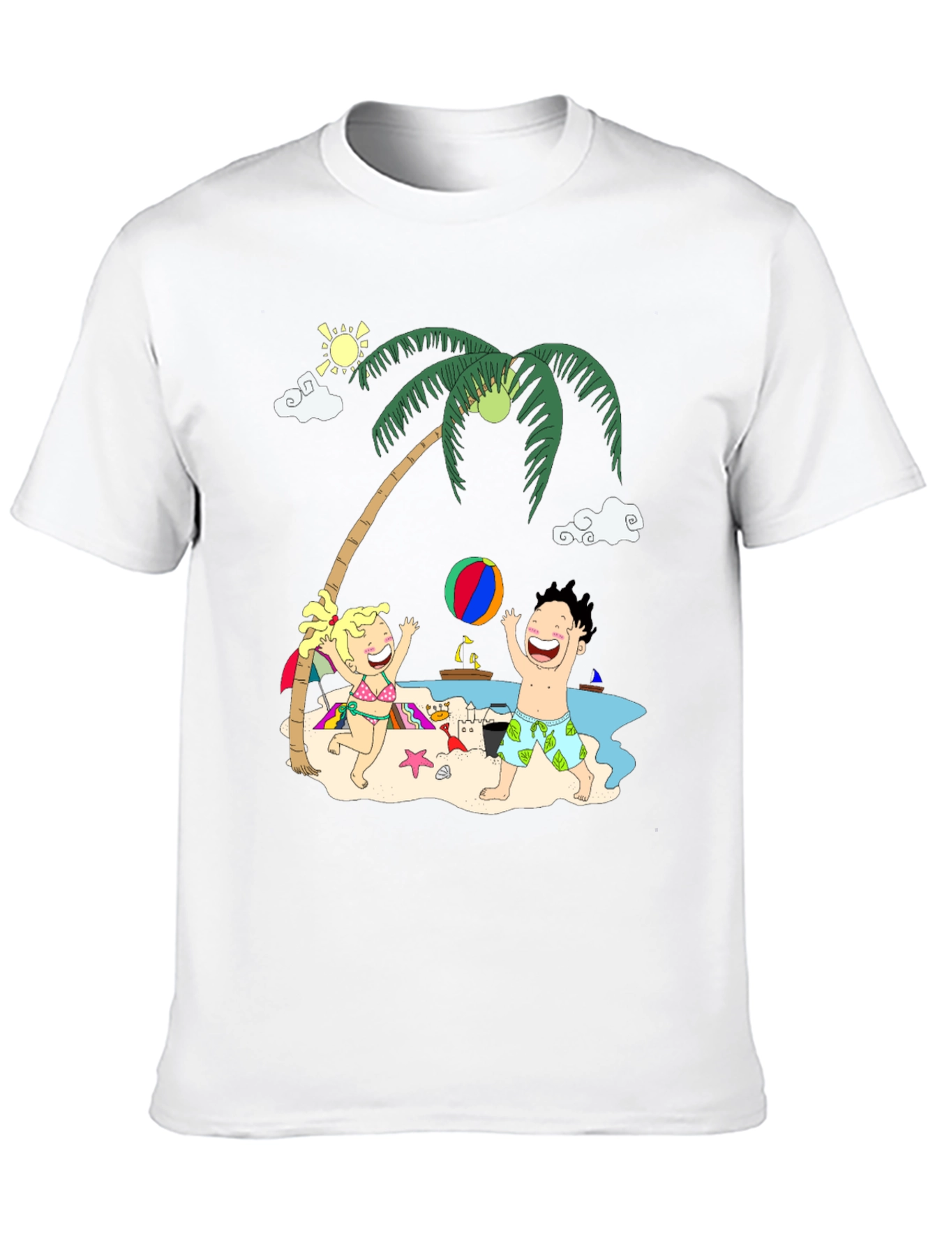 Fun Beach Cartoon Graphic Tee