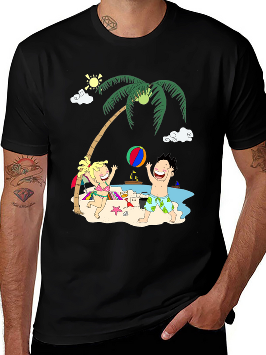 Fun Beach Cartoon Graphic Tee