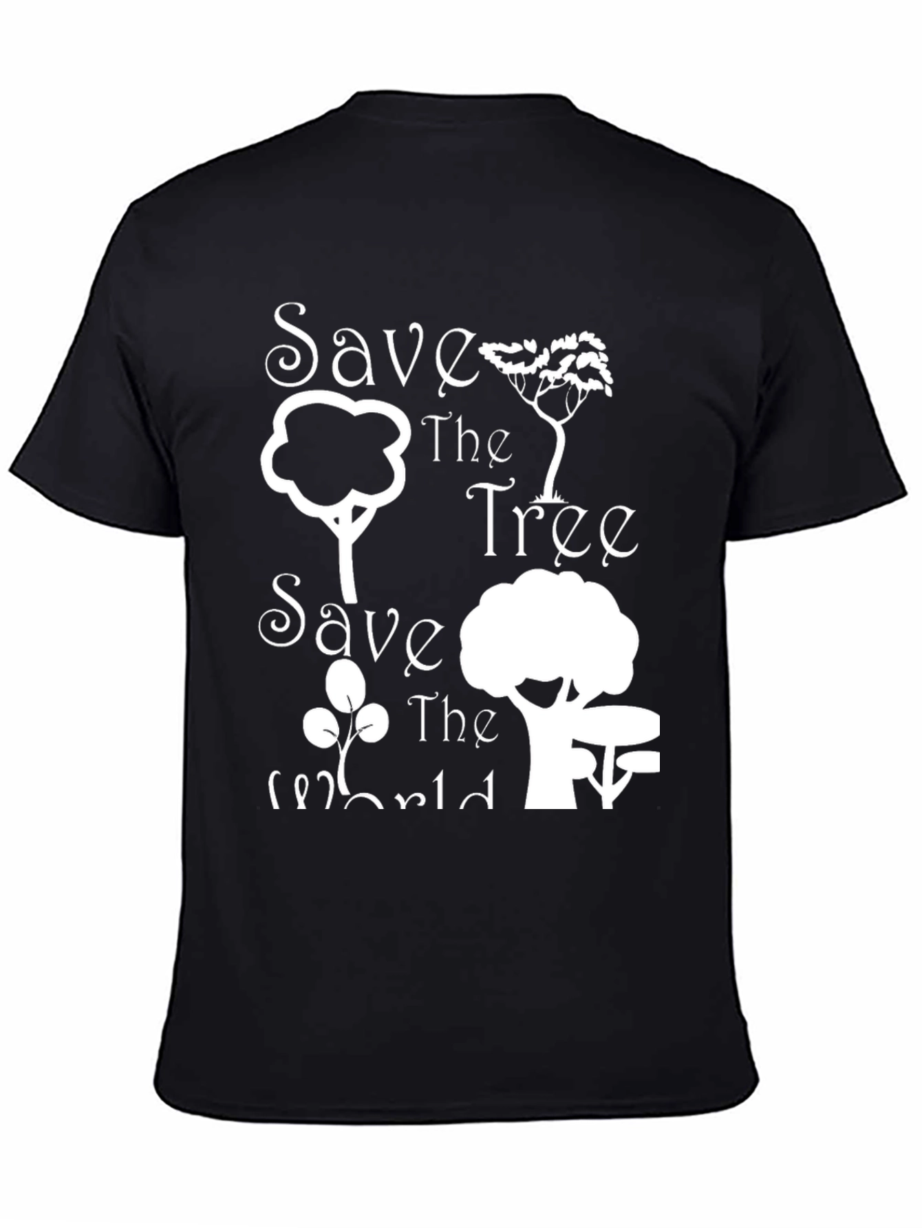 Save the Tree Save the World Black Tee
