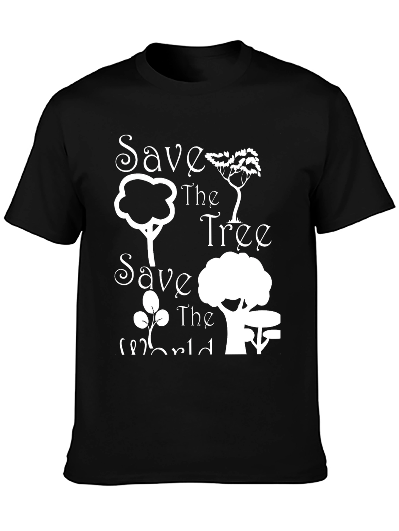 Save the Tree Save the World Black Tee