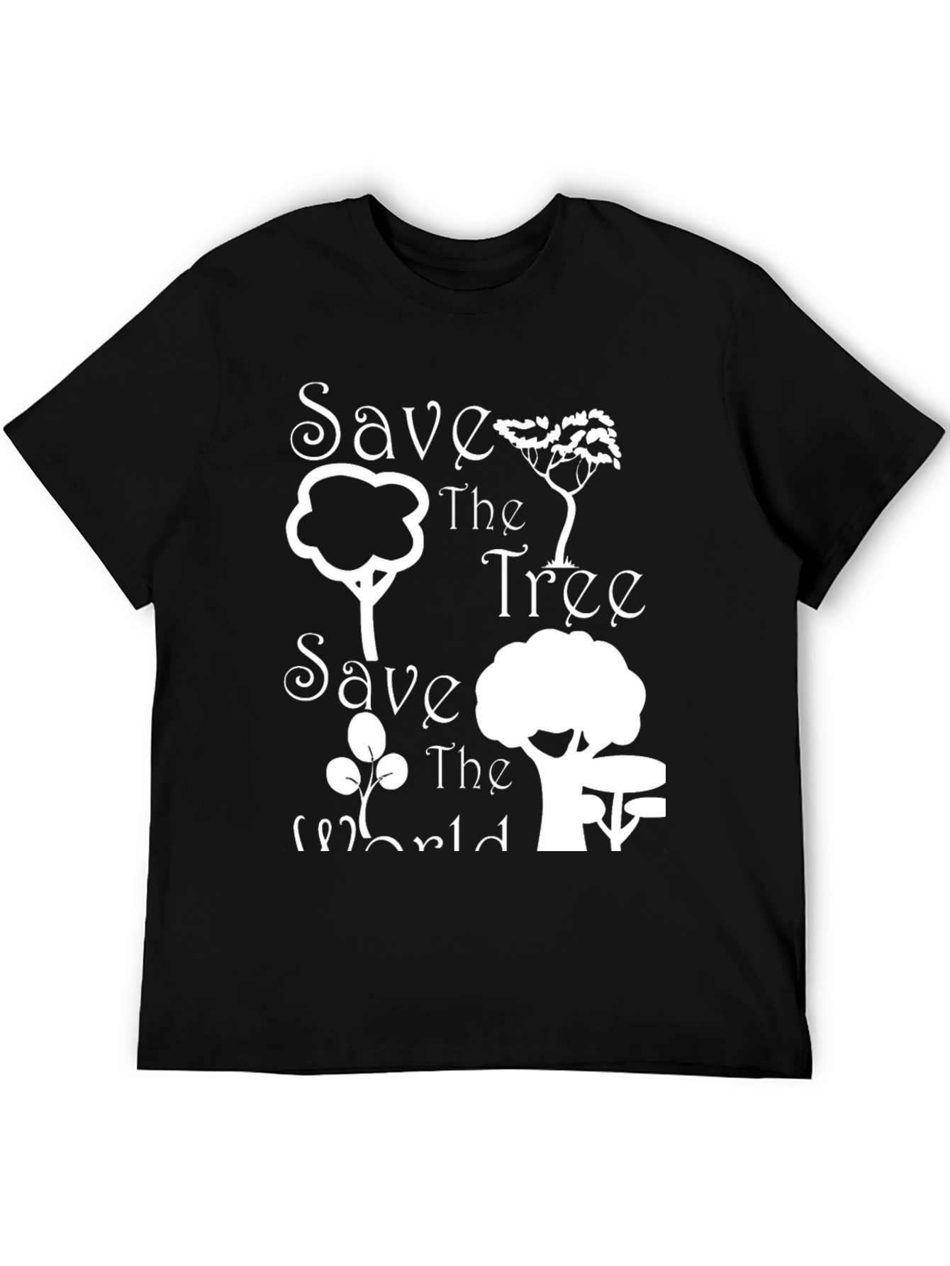 Save the Tree Save the World Black Tee
