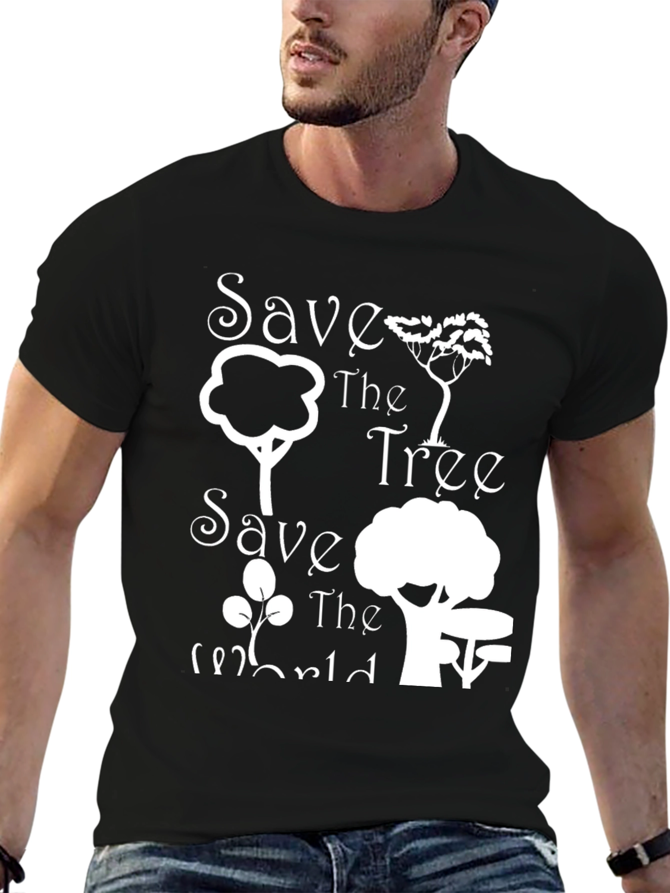 Save the Tree Save the World Black Tee