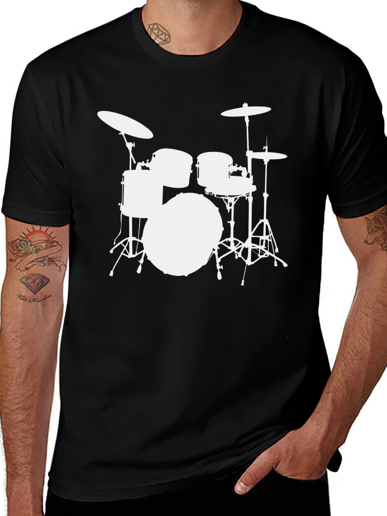 Drum Set Graphic Tee - Musician T-Shirt