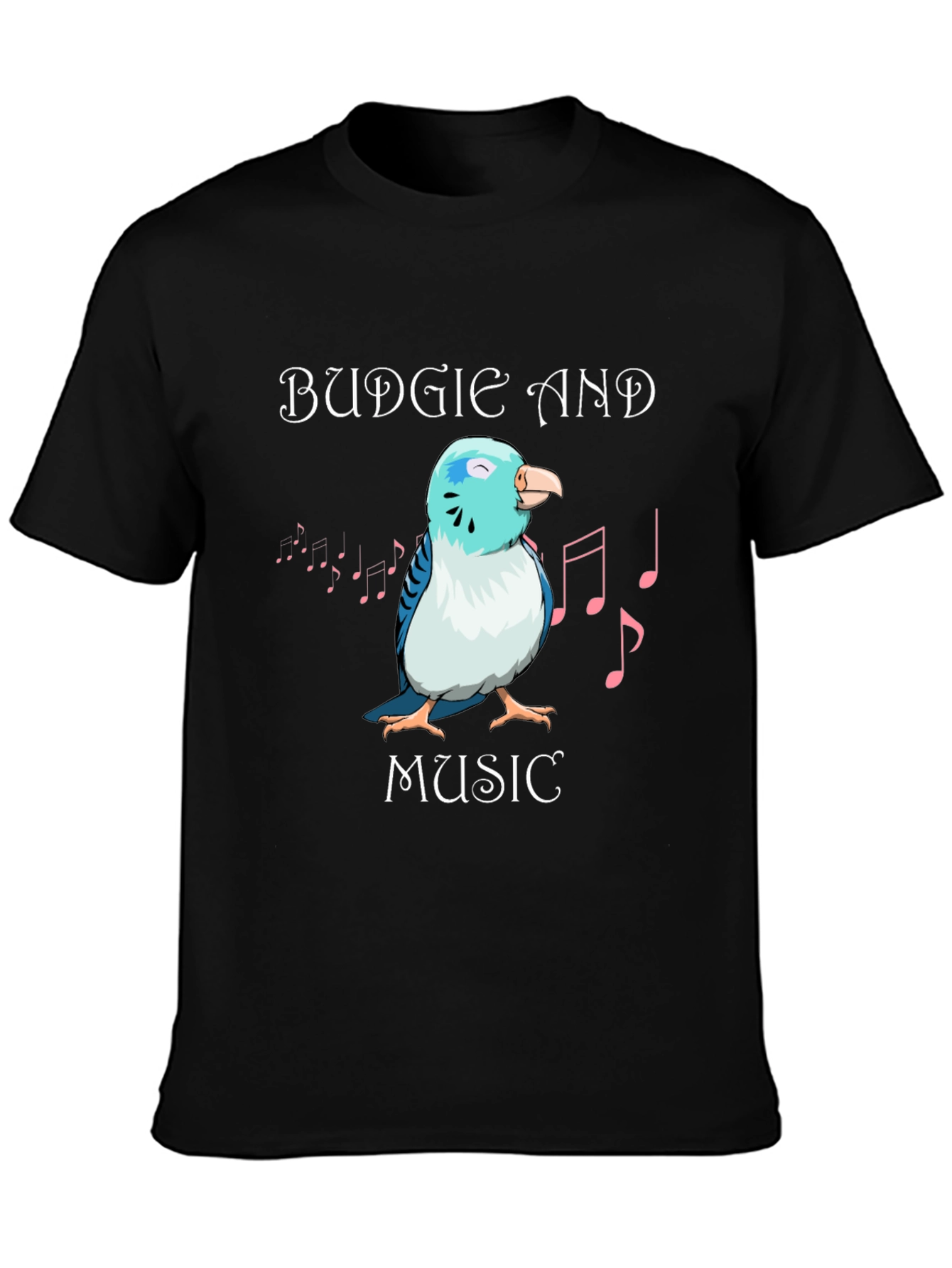 Budgie and Music Graphic T-Shirt