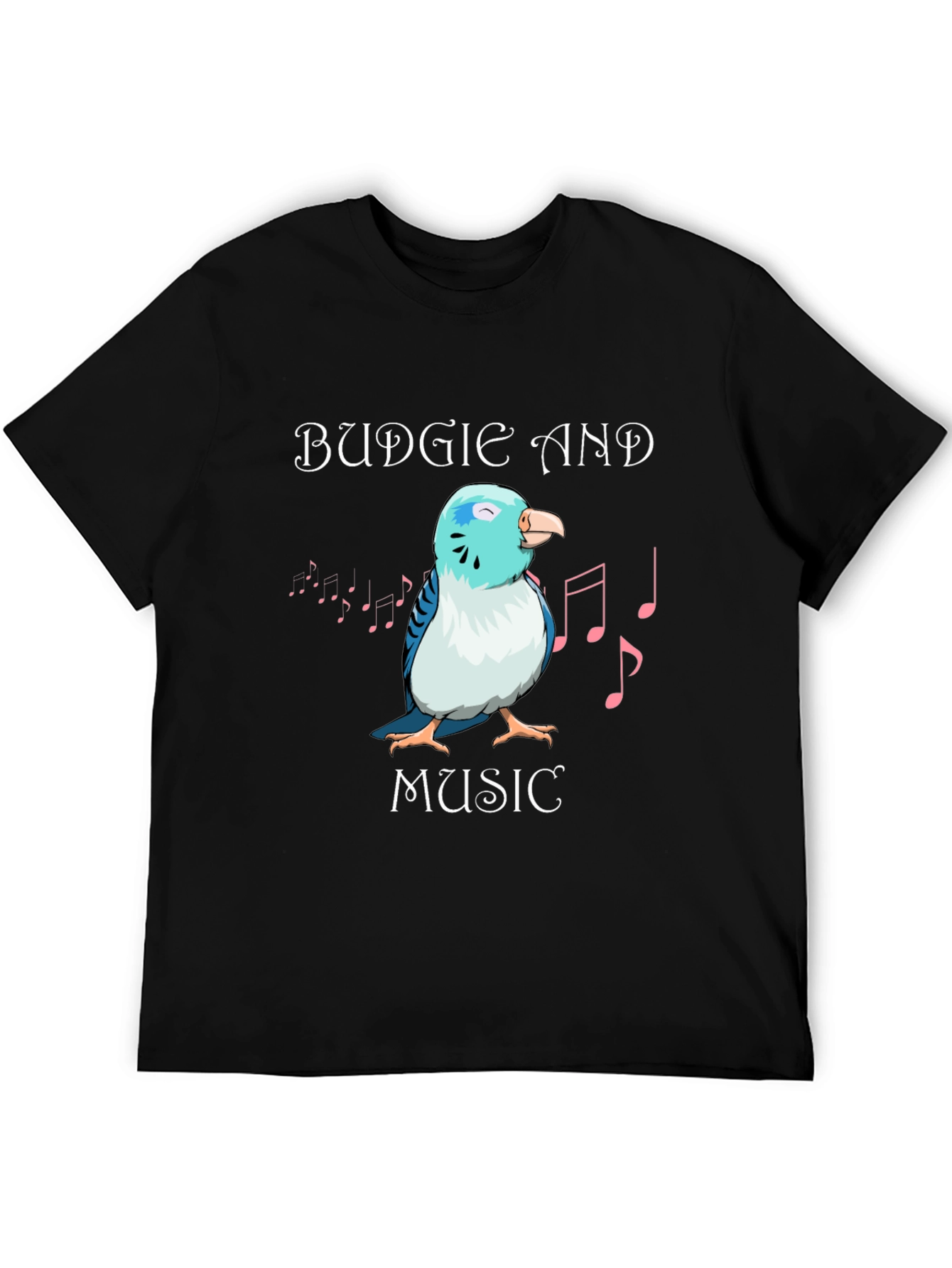 Budgie and Music Graphic T-Shirt