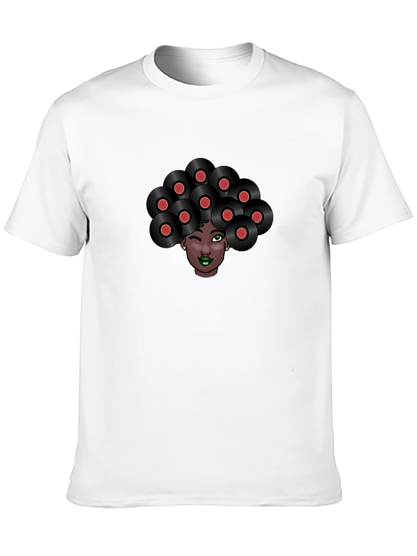 Vinyl Hair Graphic Tee - Unique Music Lover T-Shirt