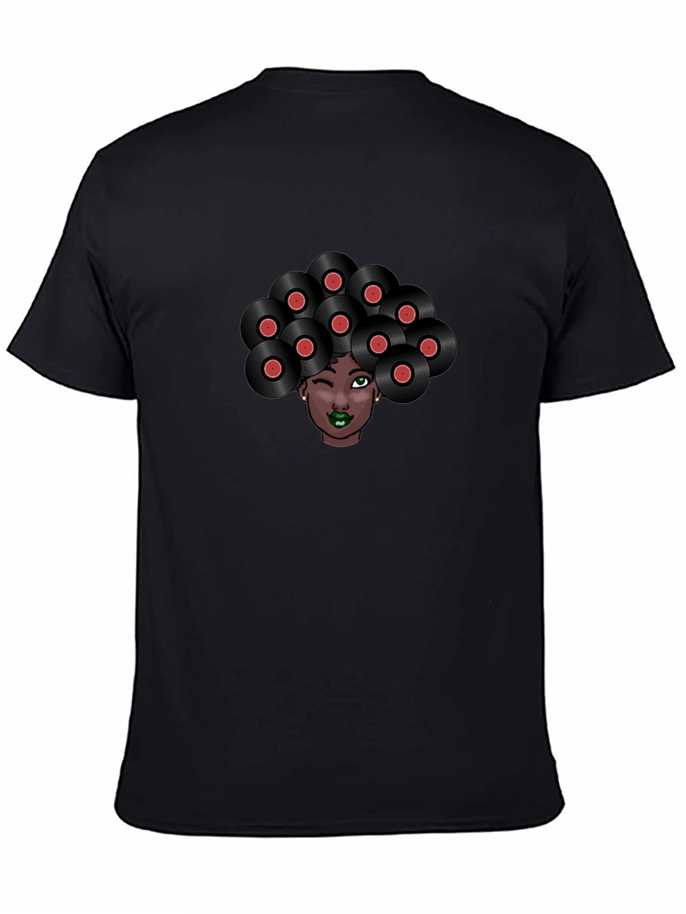 Vinyl Hair Graphic Tee - Unique Music Lover T-Shirt