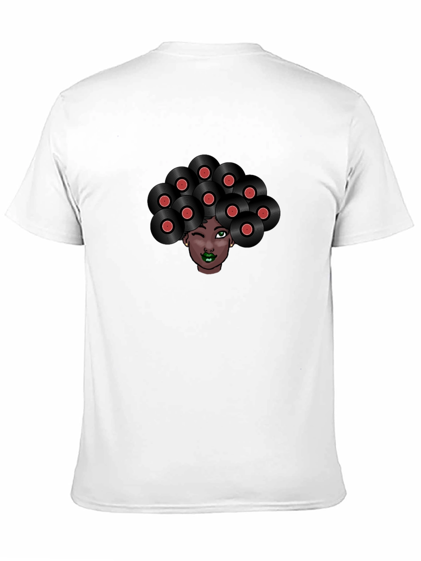 Vinyl Hair Graphic Tee - Unique Music Lover T-Shirt
