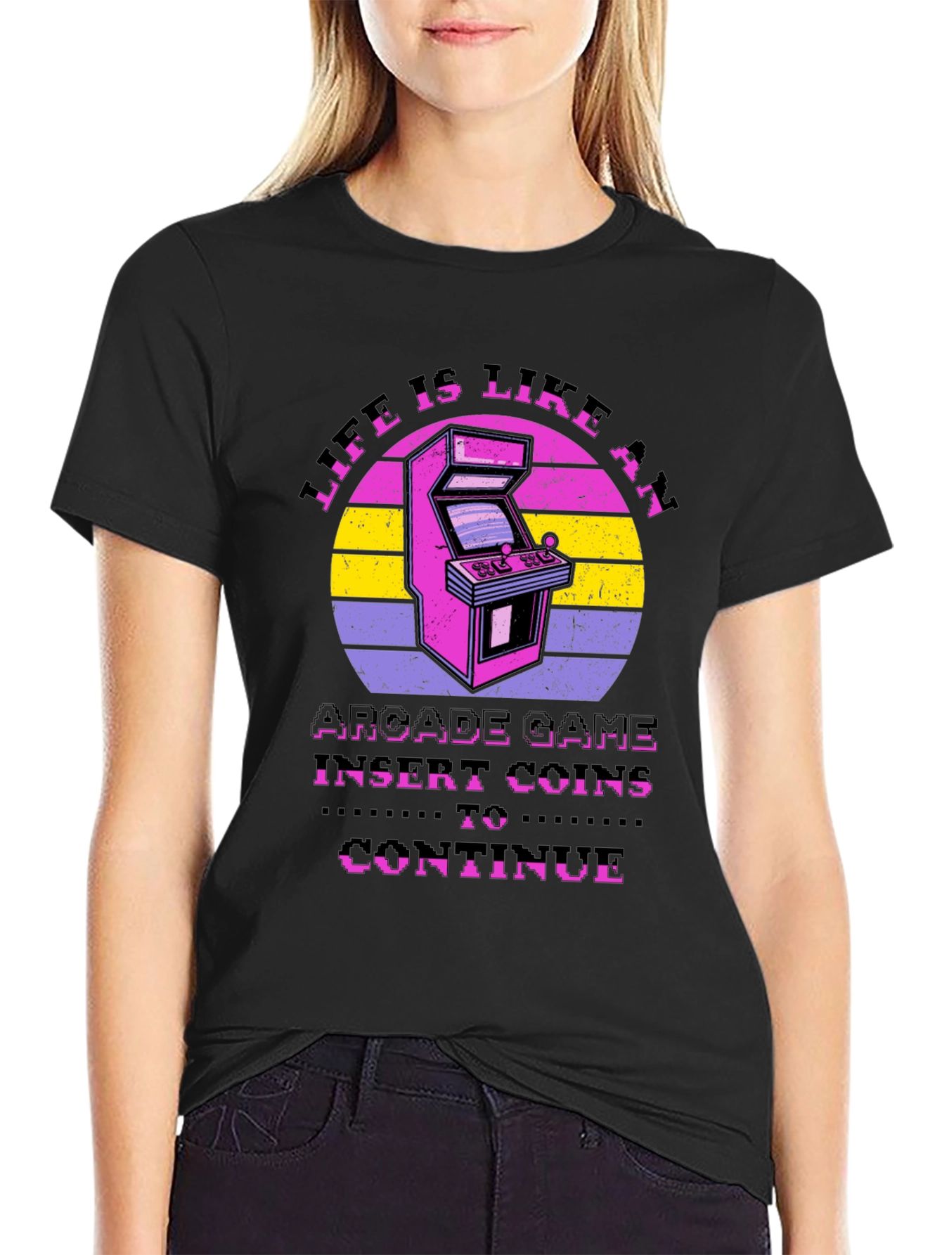 Life is Like an Arcade Game Black T-Shirt