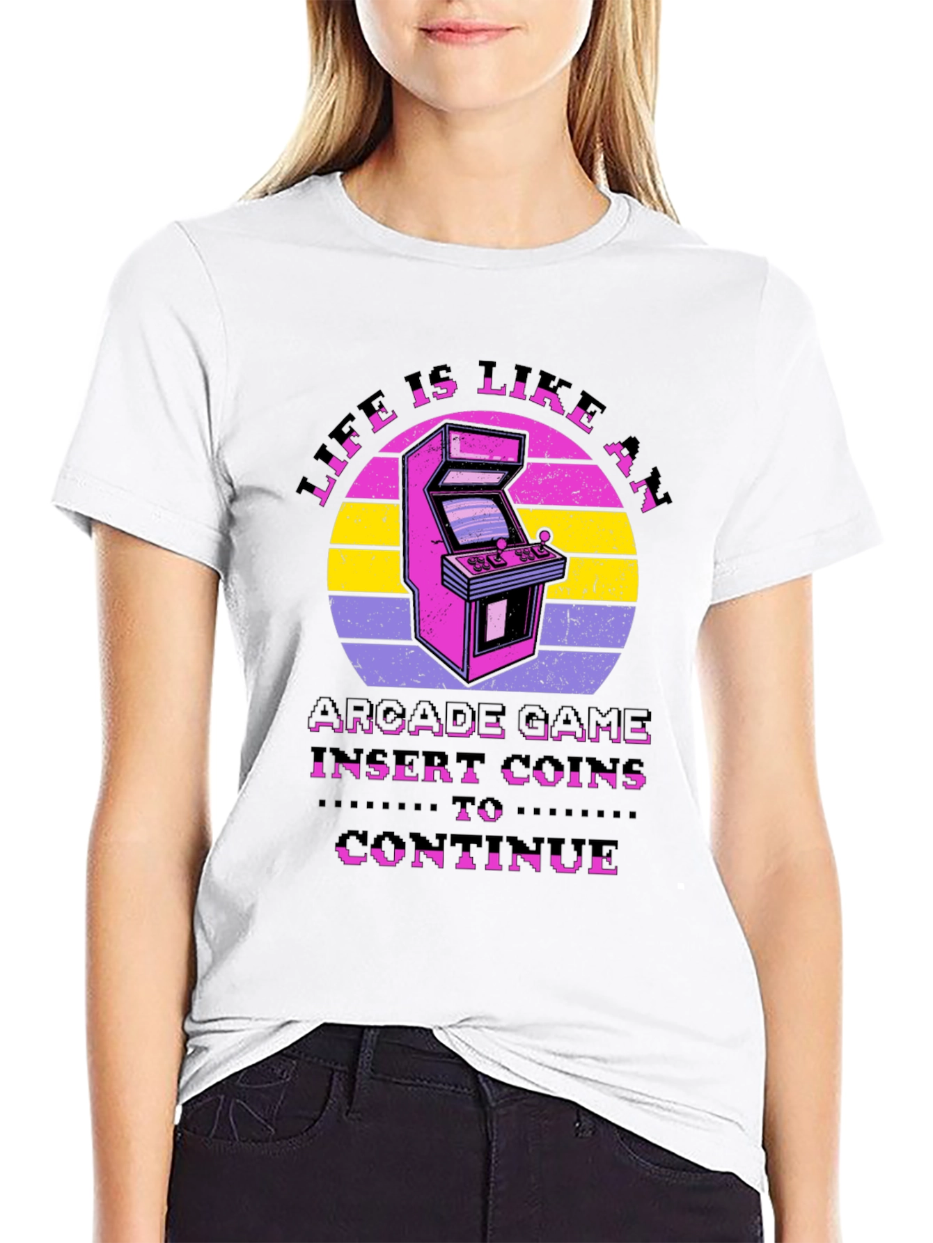Life is Like an Arcade Game Black T-Shirt