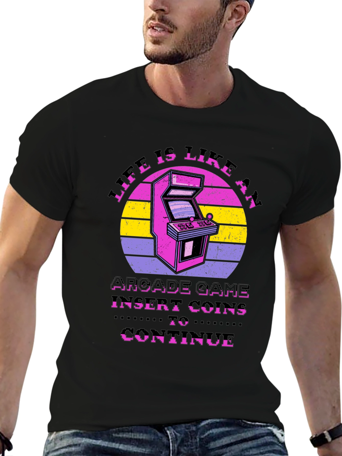 Life is Like an Arcade Game Black T-Shirt