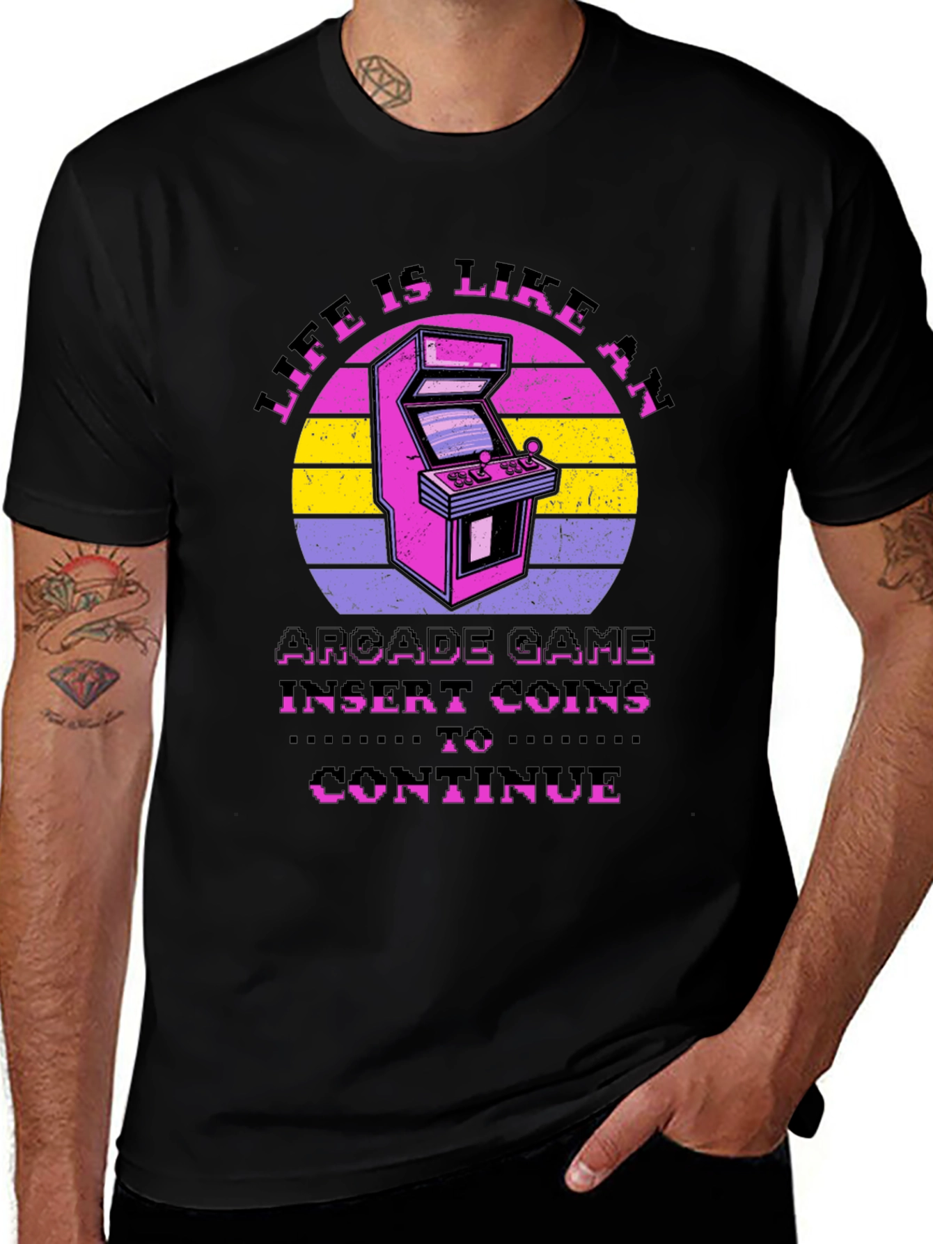 Life is Like an Arcade Game Black T-Shirt