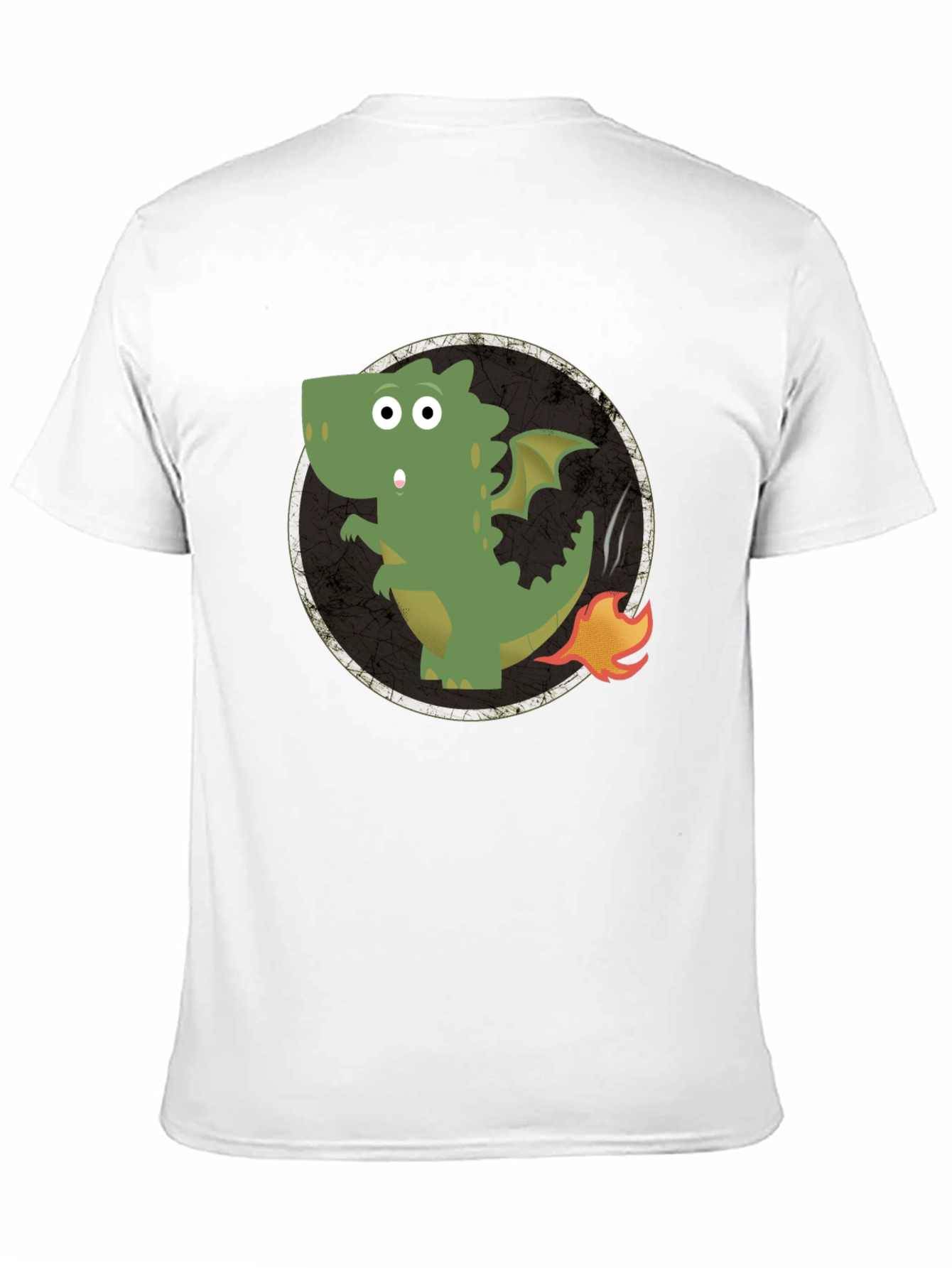 Dragon Fire Tail Graphic Tee - Black Cotton T-Shirt