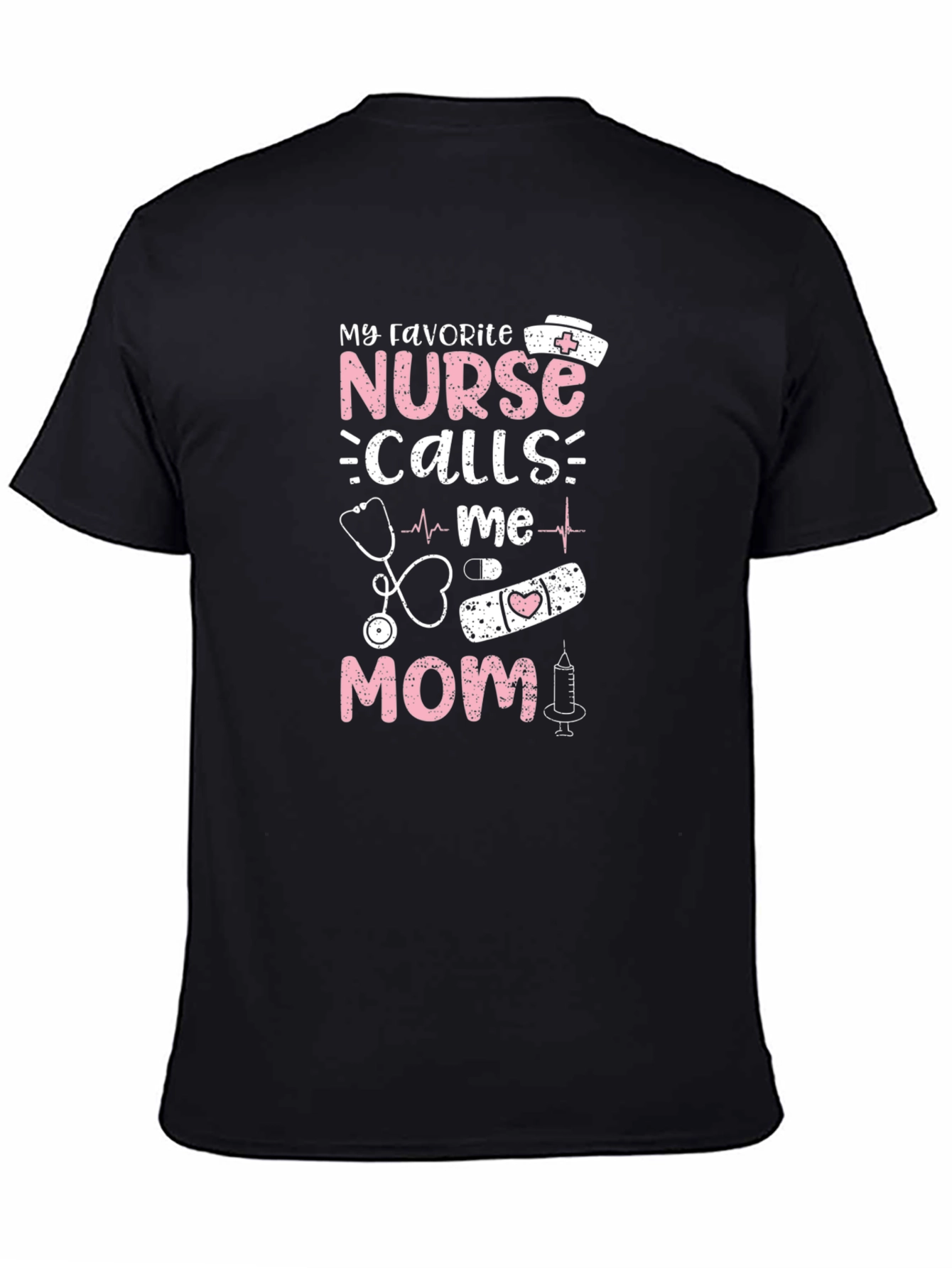 Nurse Mom Graphic T-Shirt - Black Cotton