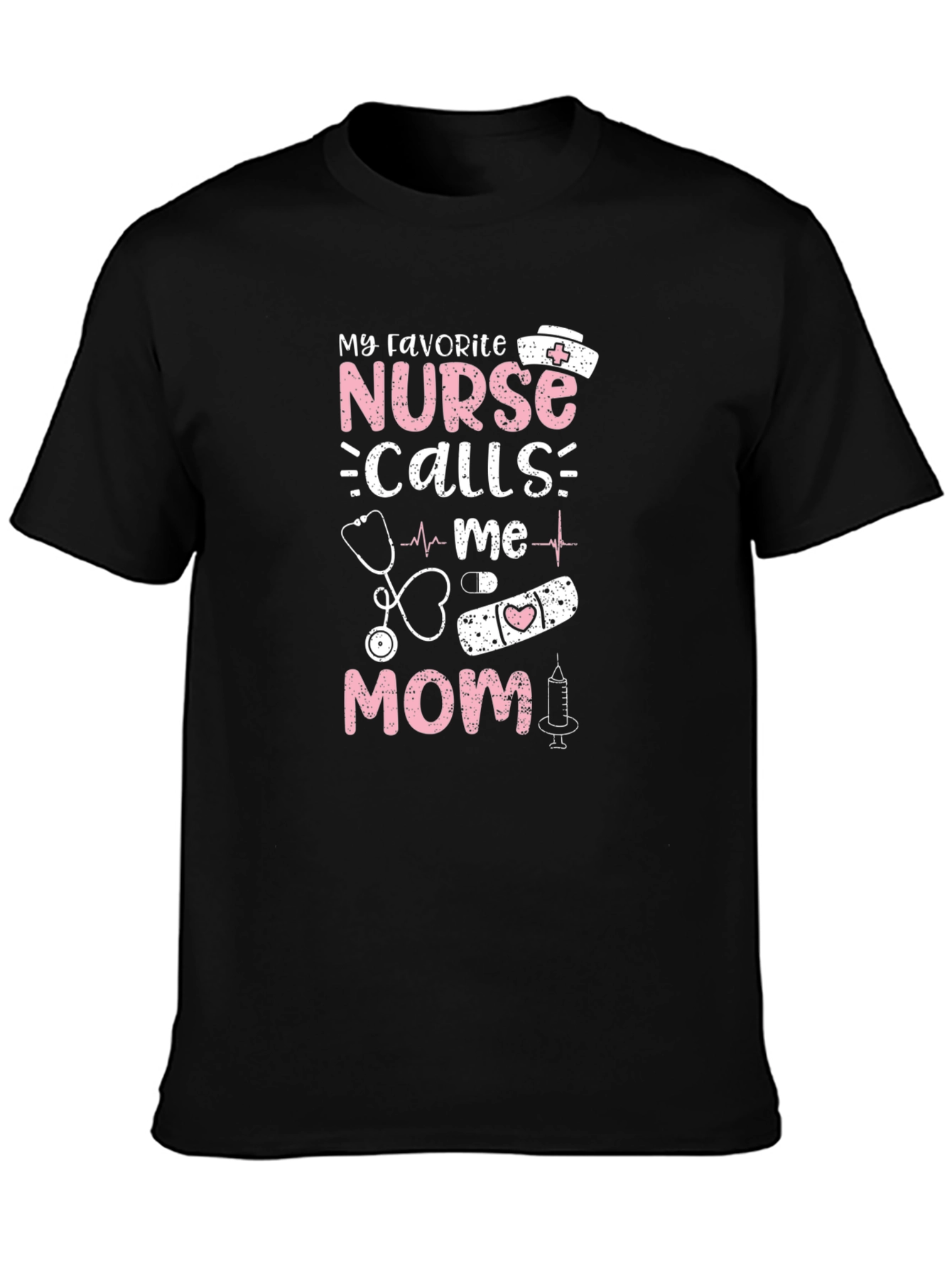 Nurse Mom Graphic T-Shirt - Black Cotton