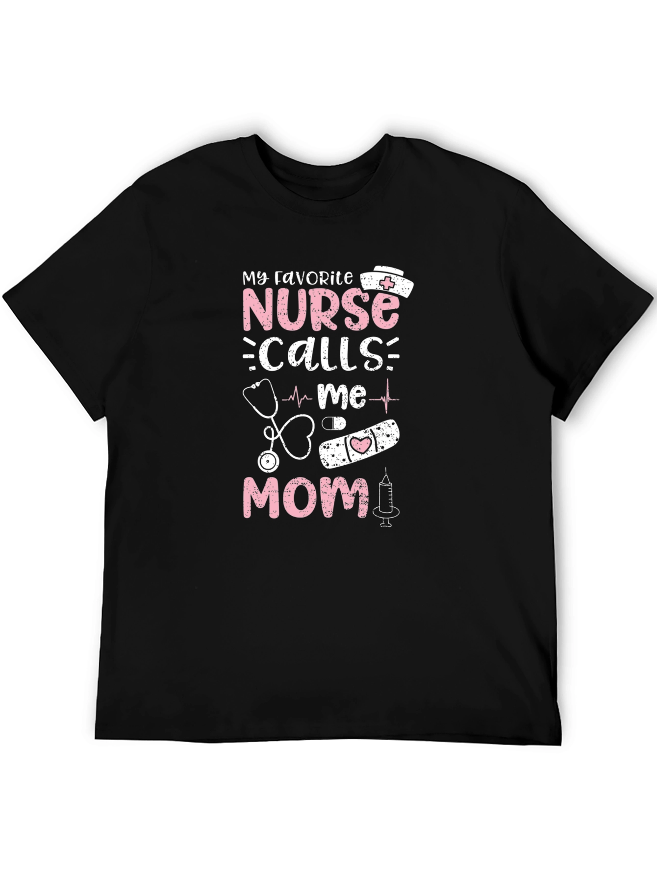 Nurse Mom Graphic T-Shirt - Black Cotton