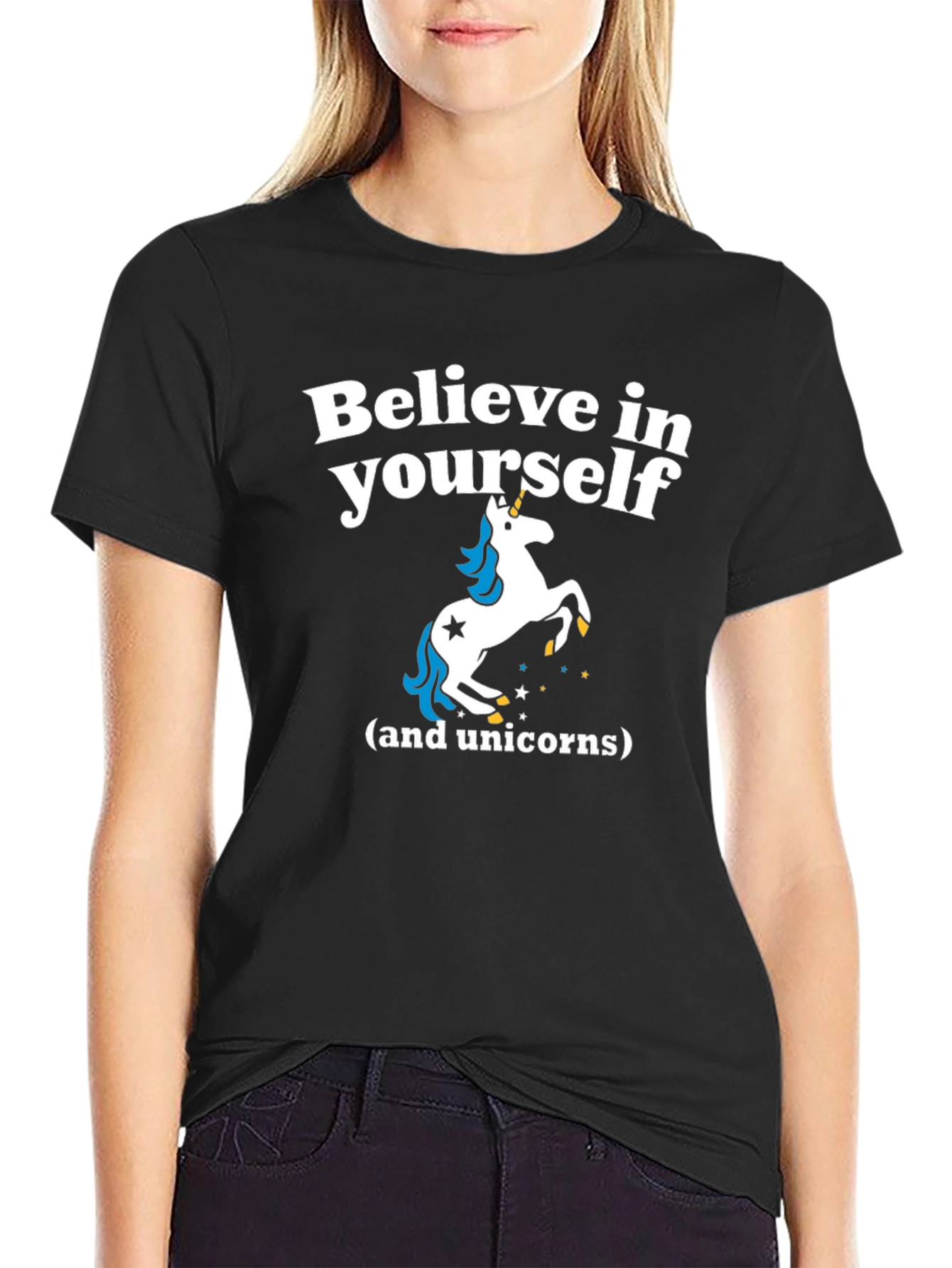 Believe in Yourself Unicorn Graphic T-Shirt