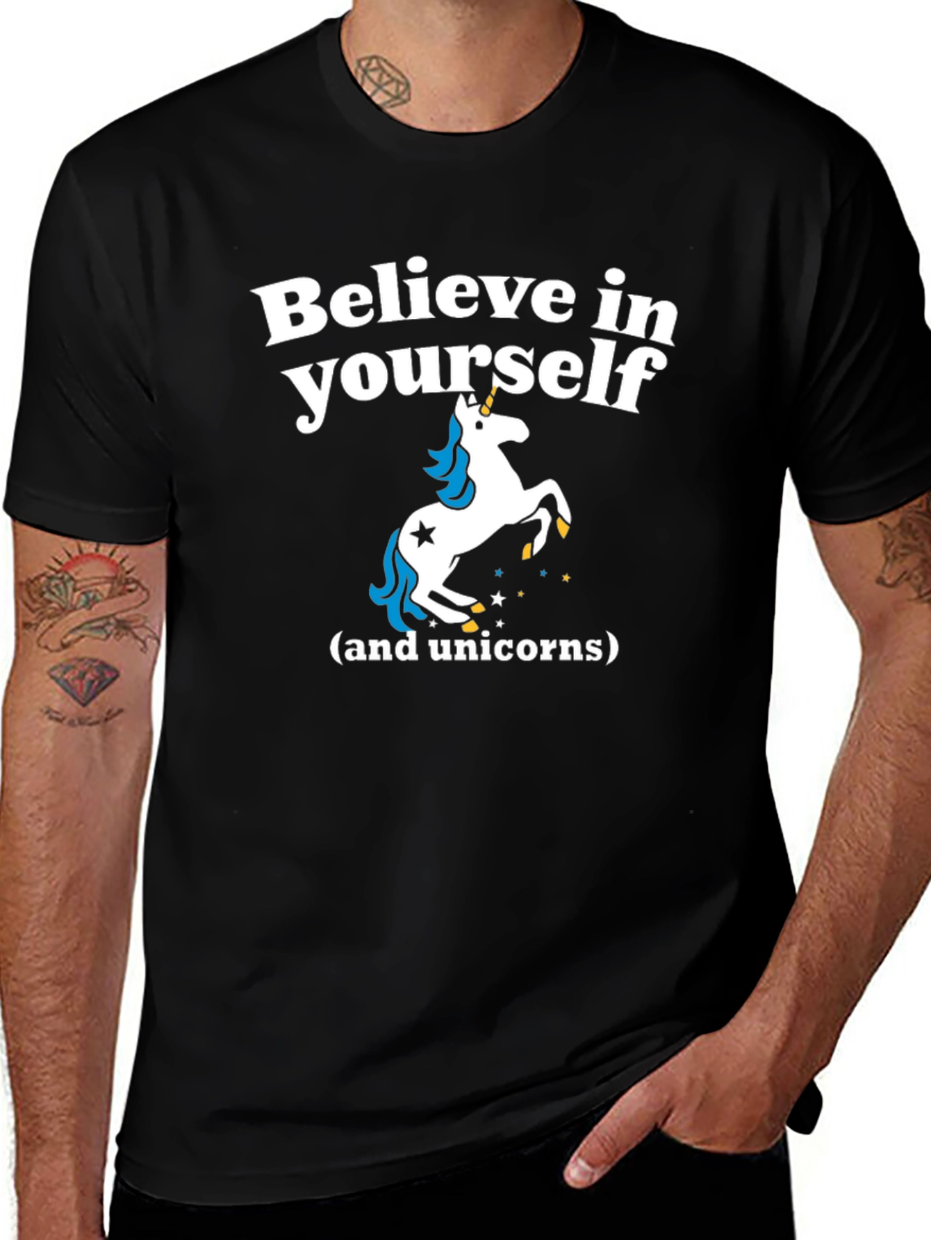 Believe in Yourself Unicorn Graphic T-Shirt