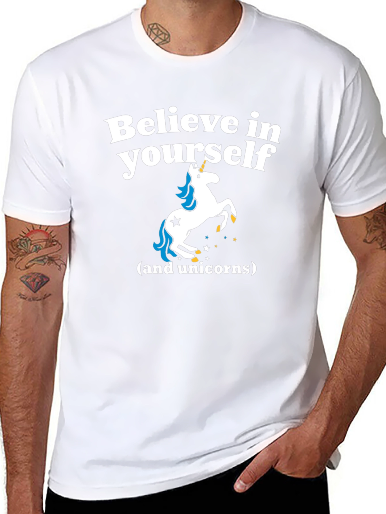 Believe in Yourself Unicorn Graphic T-Shirt