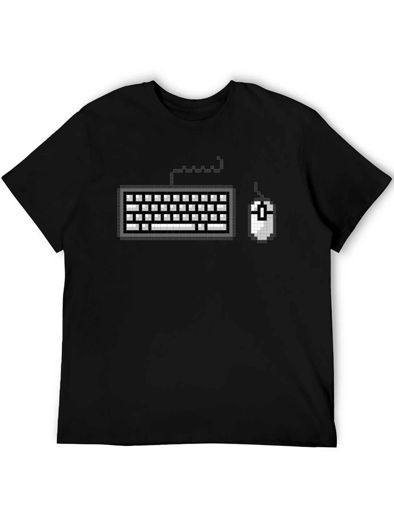 Pixel Keyboard Mouse Gamer Black T-Shirt