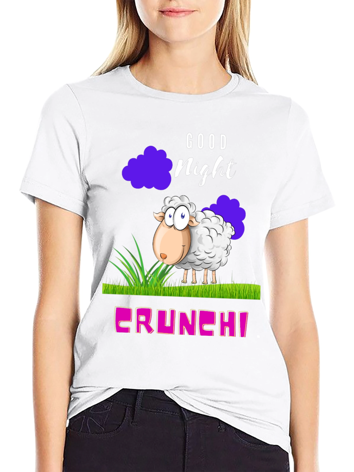 Good Night Sheep Cartoon Graphic T-Shirt