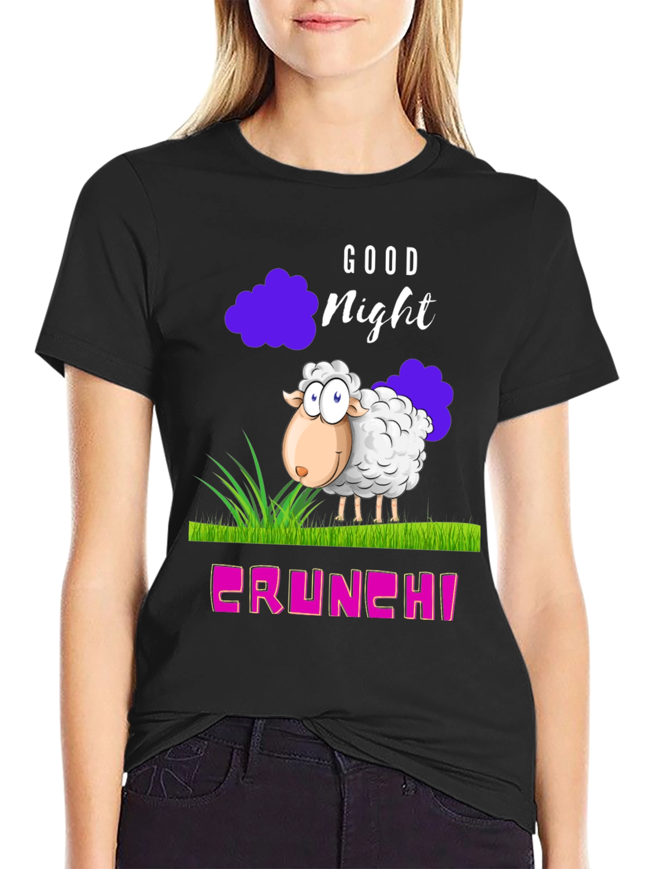 Good Night Sheep Cartoon Graphic T-Shirt