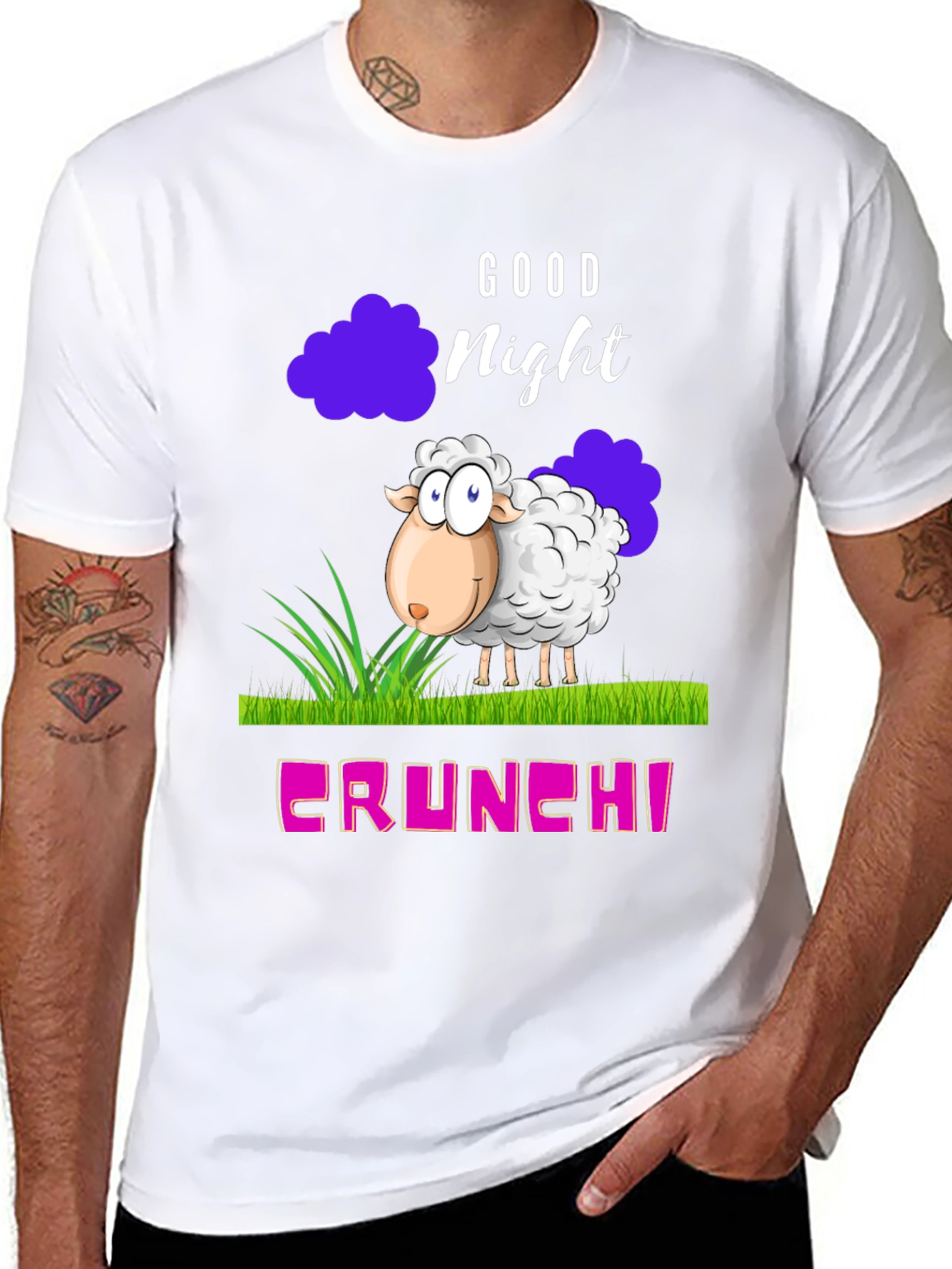 Good Night Sheep Cartoon Graphic T-Shirt