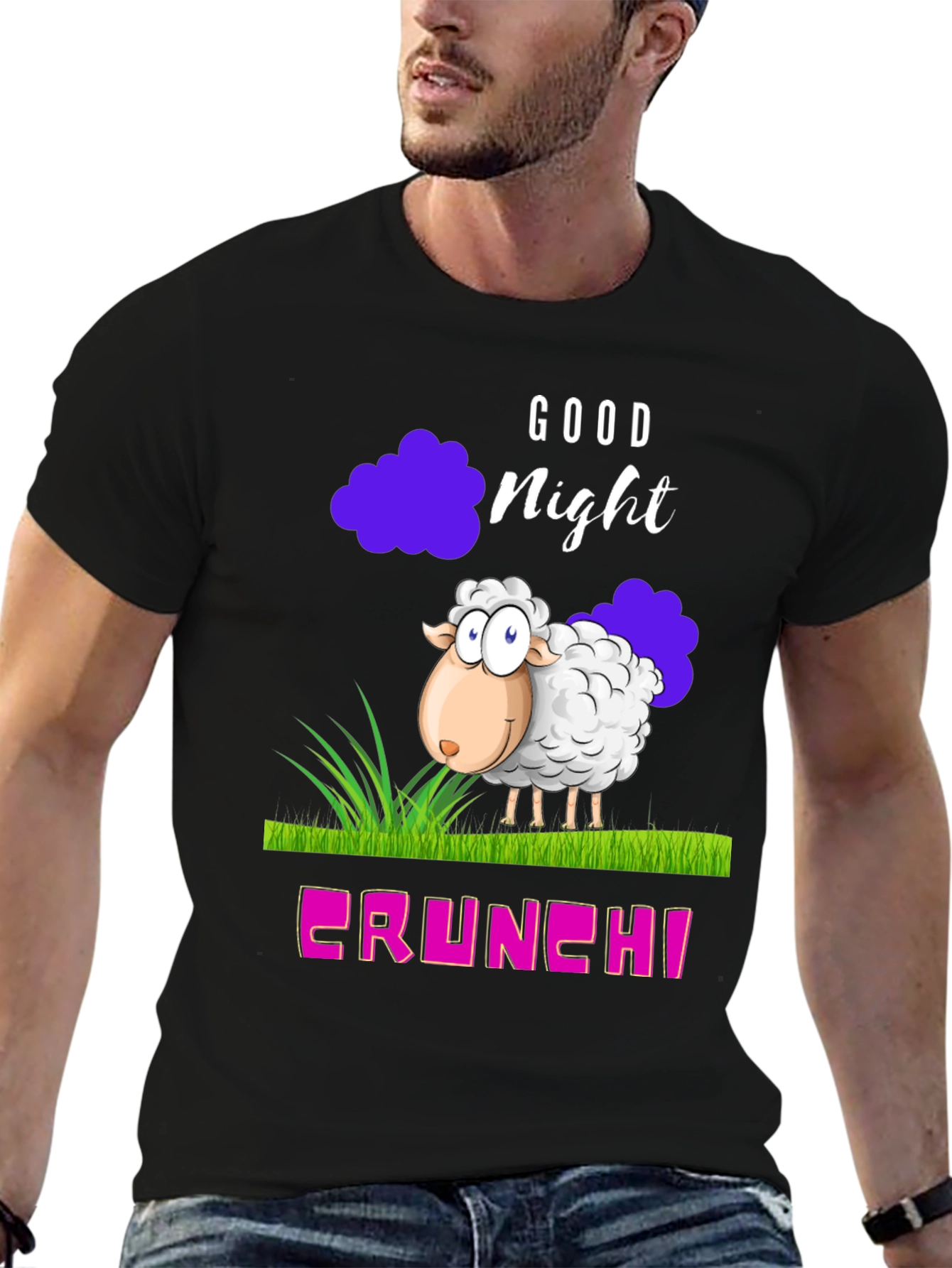 Good Night Sheep Cartoon Graphic T-Shirt