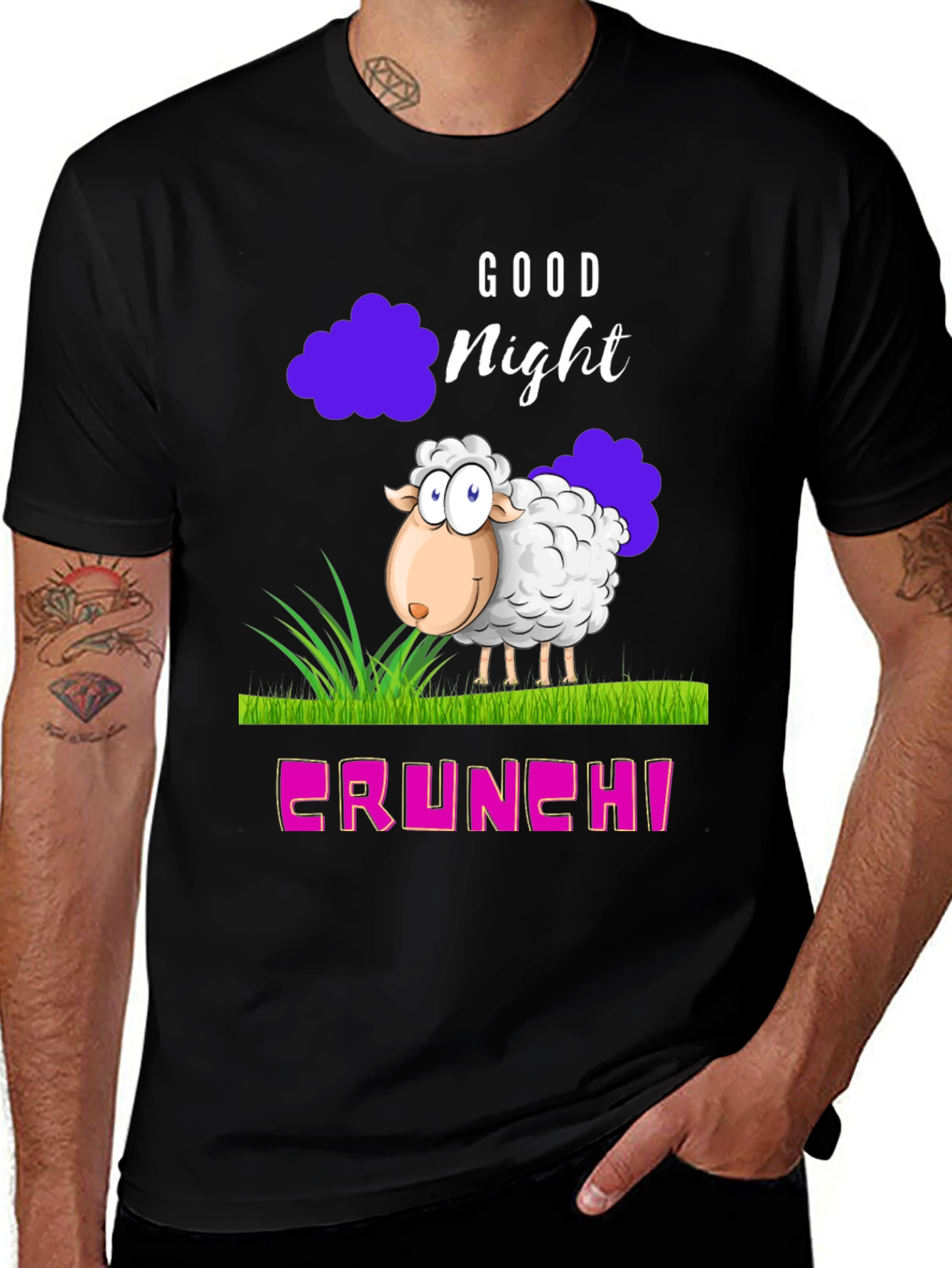 Good Night Sheep Cartoon Graphic T-Shirt
