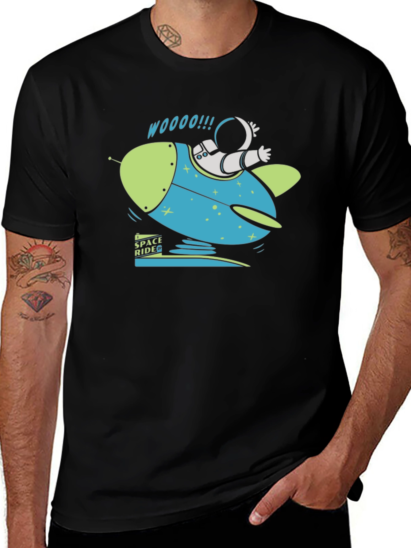 Space Ride Graphic T-Shirt - Black