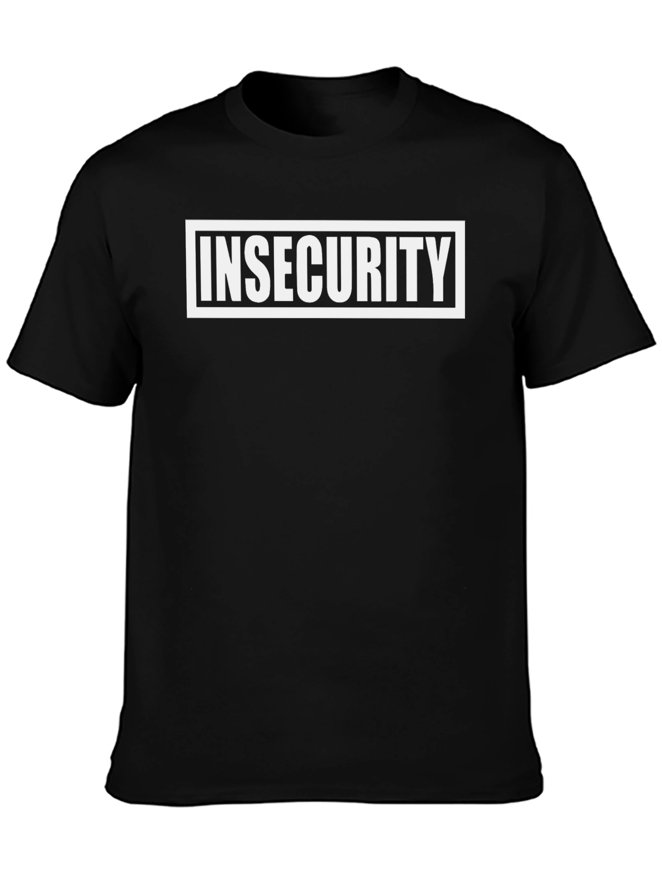 Insecurity Graphic Tee - Black Crew Neck Casual Shirt