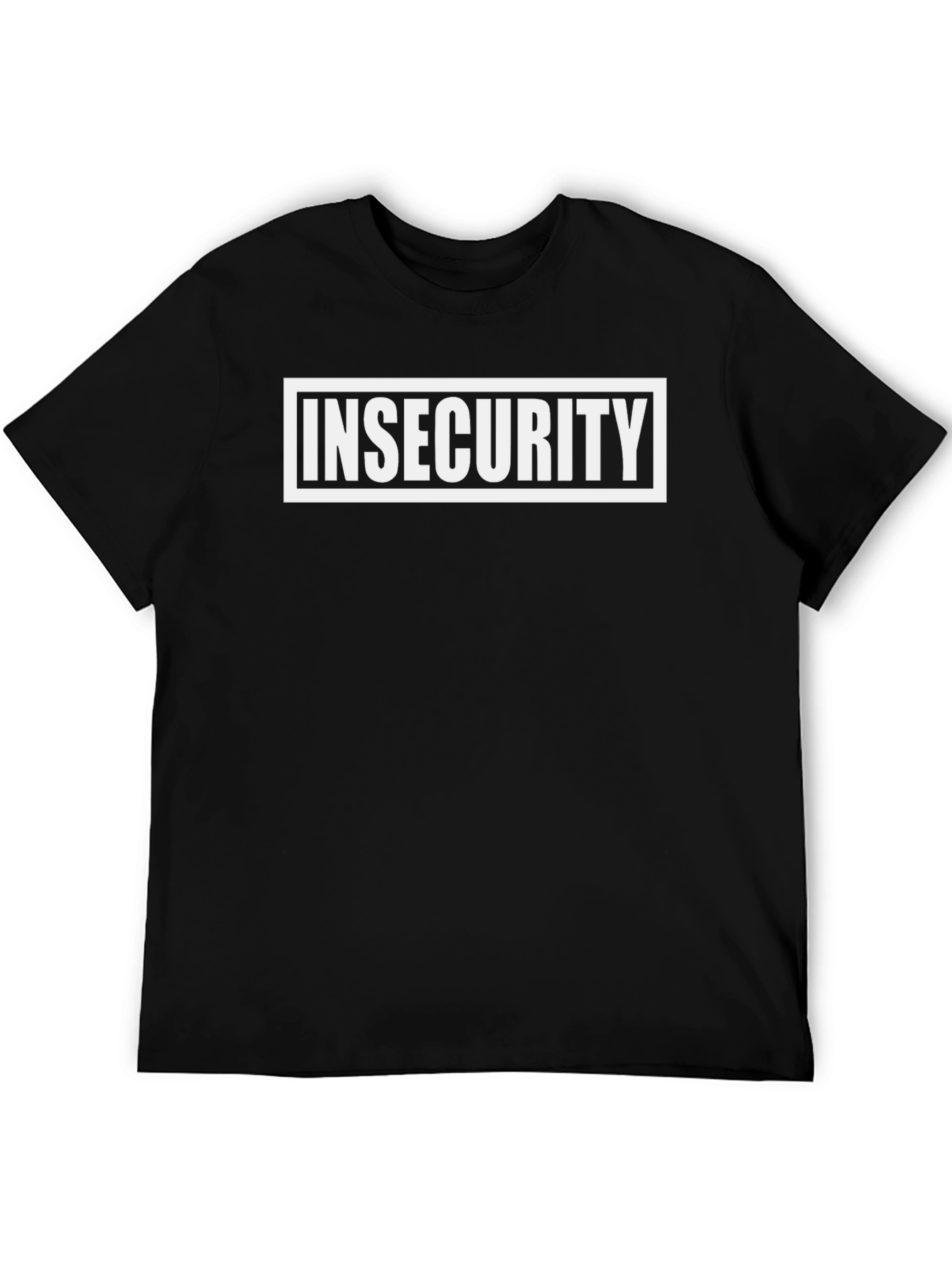 Insecurity Graphic Tee - Black Crew Neck Casual Shirt