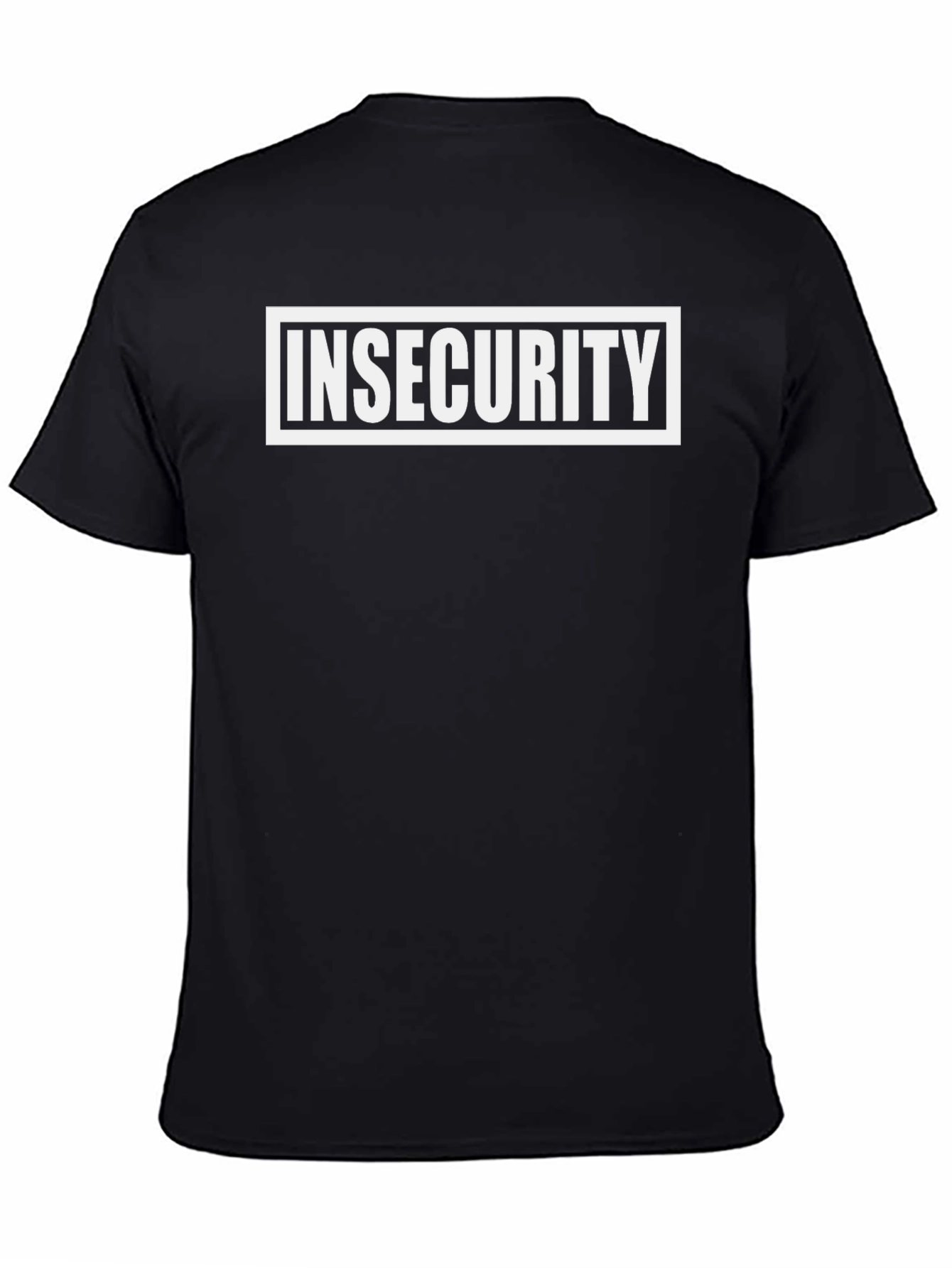 Insecurity Graphic Tee - Black Crew Neck Casual Shirt