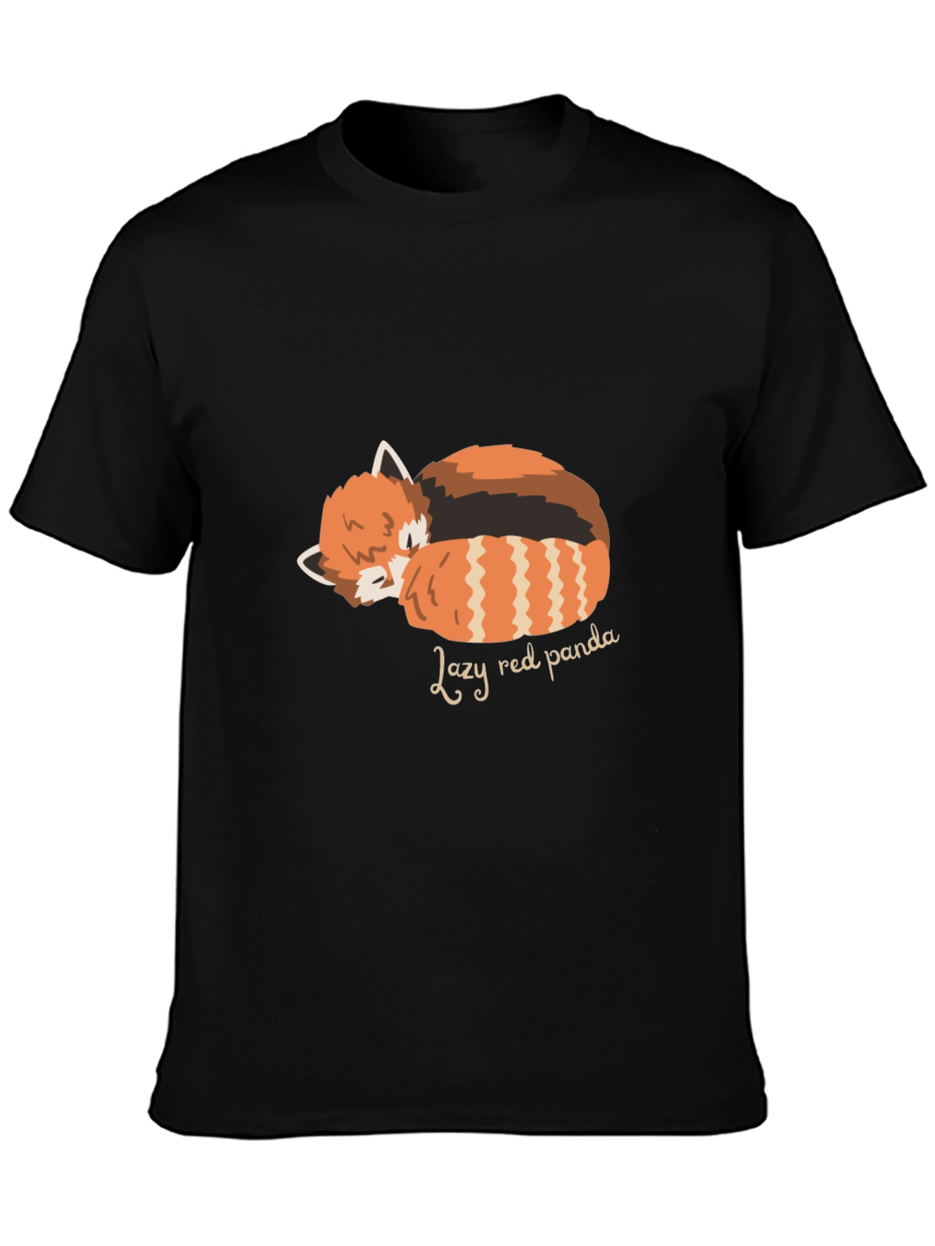 Lazy Red Panda Graphic Tee - Black T-Shirt