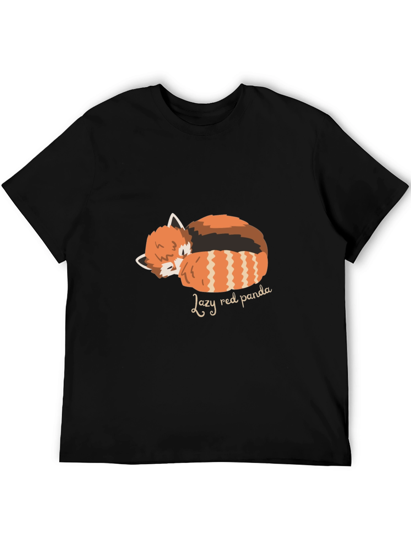 Lazy Red Panda Graphic Tee - Black T-Shirt