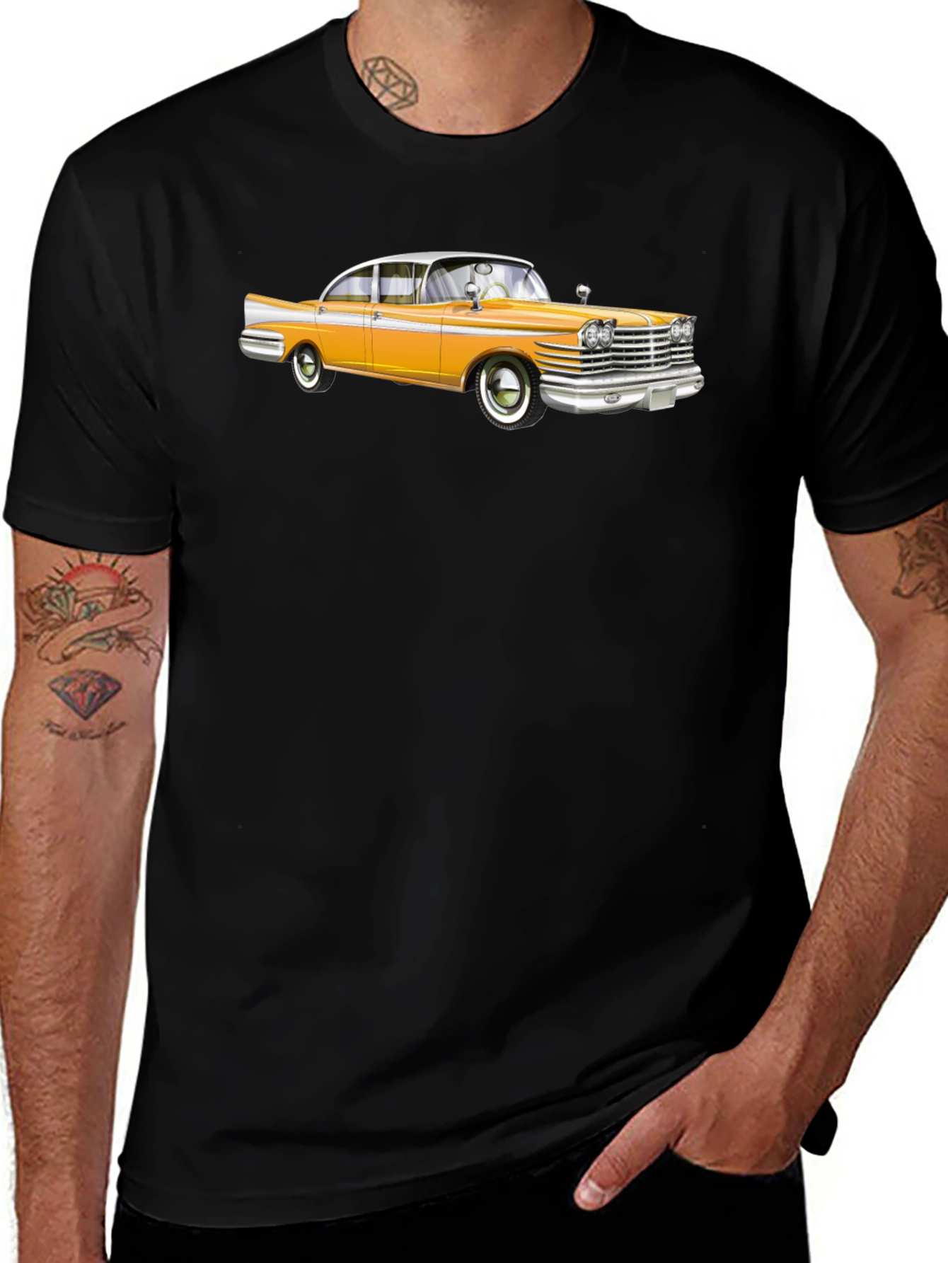 Classic Car Graphic T-Shirt - Mens Black Tee